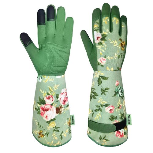 Green Floral Gardening Gloves 
