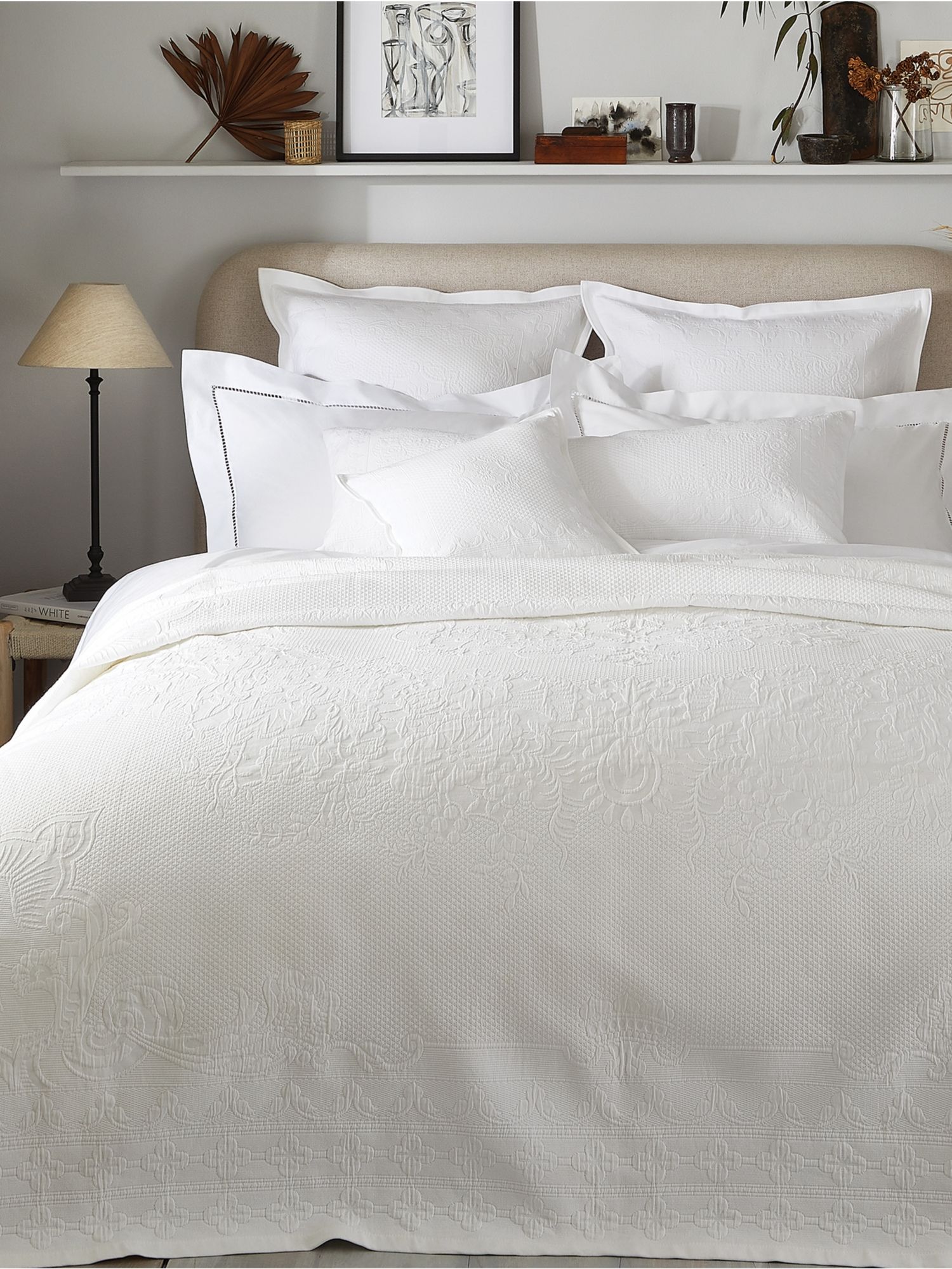 The White Company, Vintage Etienne Bedspread and Cushion Cover