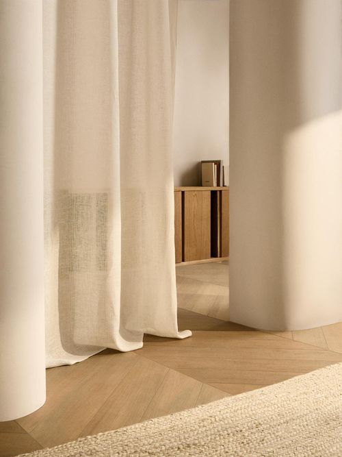Linen Curtain With Structured Weave