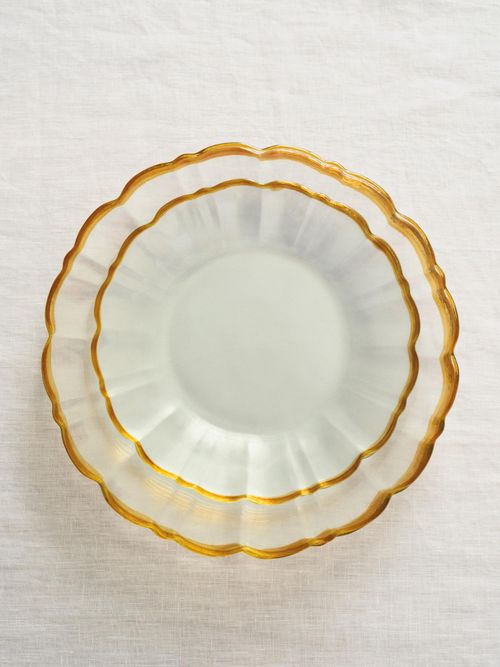 Flat Glass Contrast Dinner Plate 