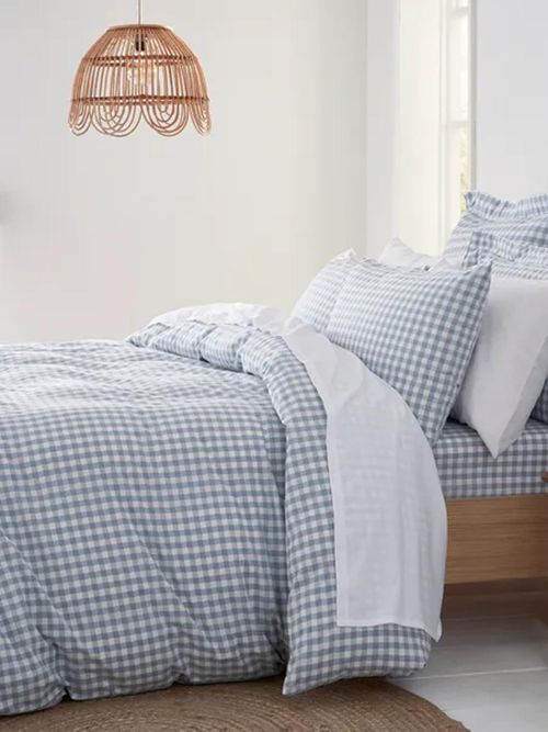 Portloe Woven Gingham 100% Cotton Duvet Cover & Pillowcase Set