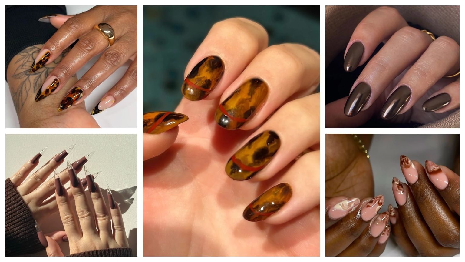 Classic Caramel Brown Nails for Winter Glam