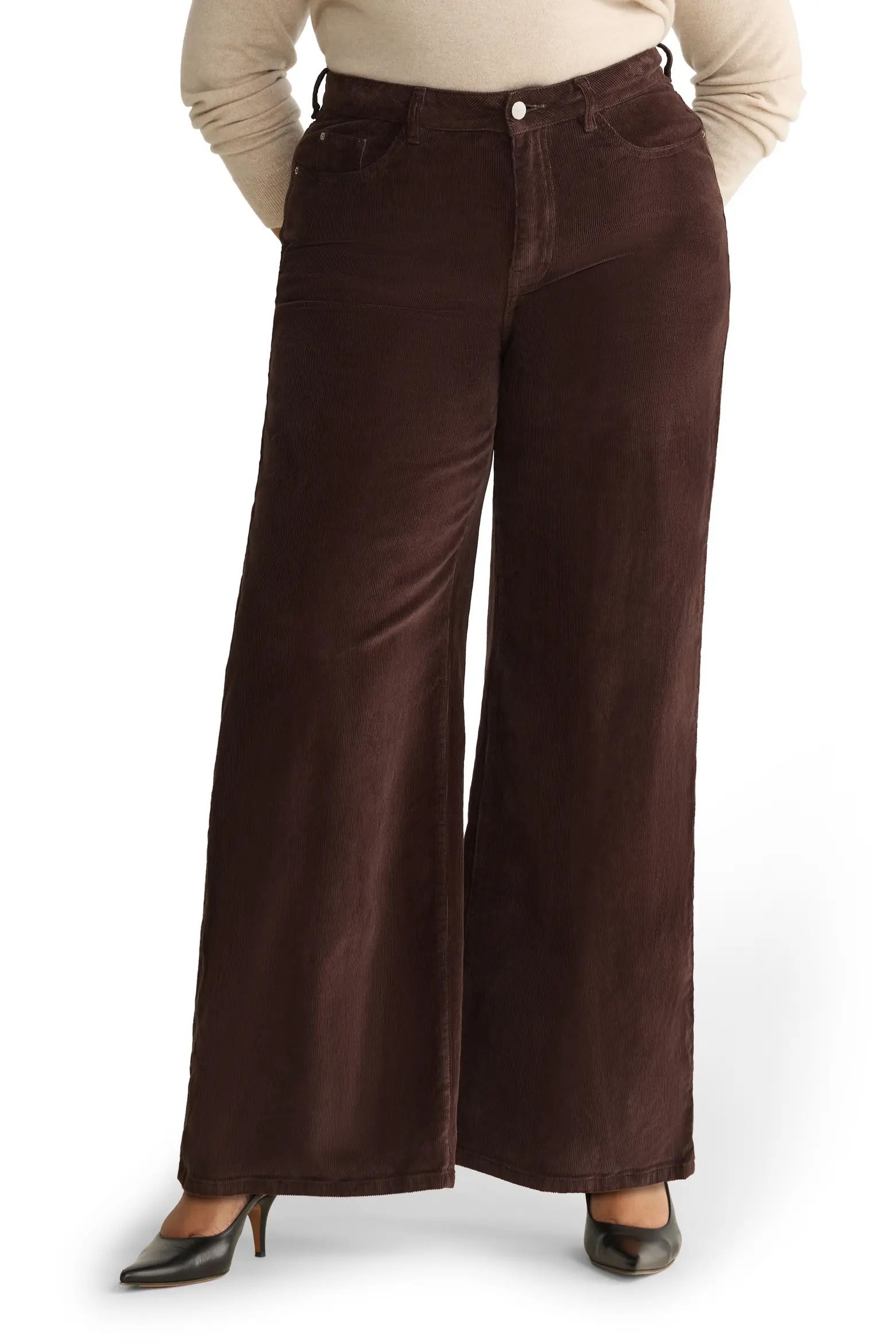 Warp + Weft NCE High Waist Wide Leg Corduroy Jeans