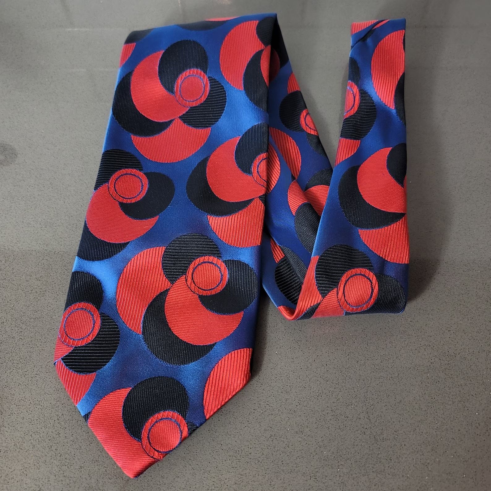 VintAgeandMore7 at Etsy, Vintage Neck Tie Abstract Blue Purple Red Black Cerruti