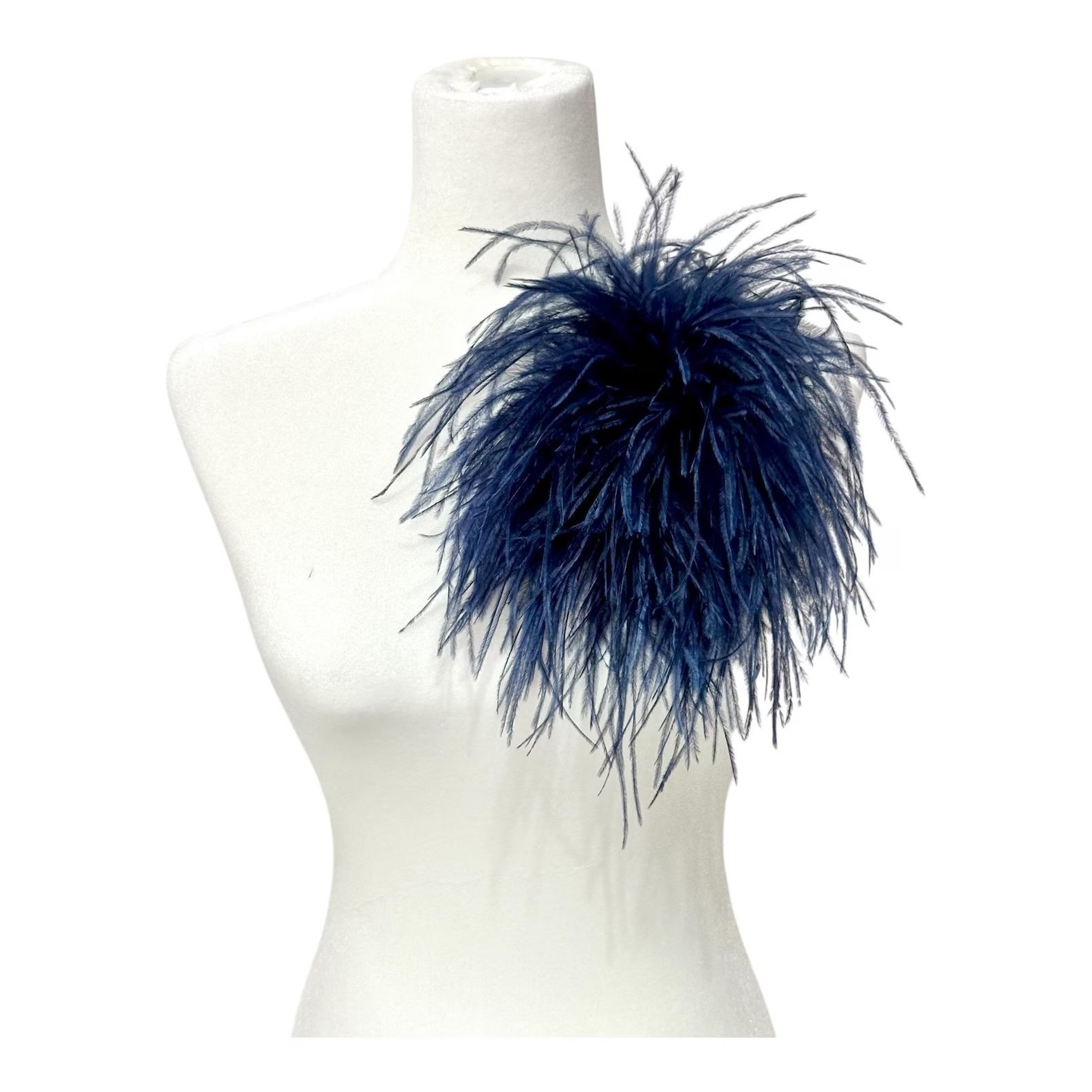 FancyGirlBoutiqueNYC, Oversized Navy Feather Brooch Pin