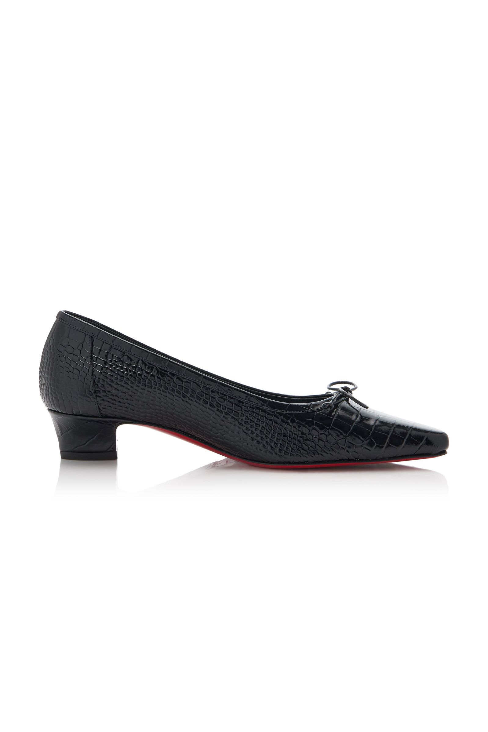 Promessina 35mm Croc-Effect Ballet Flats