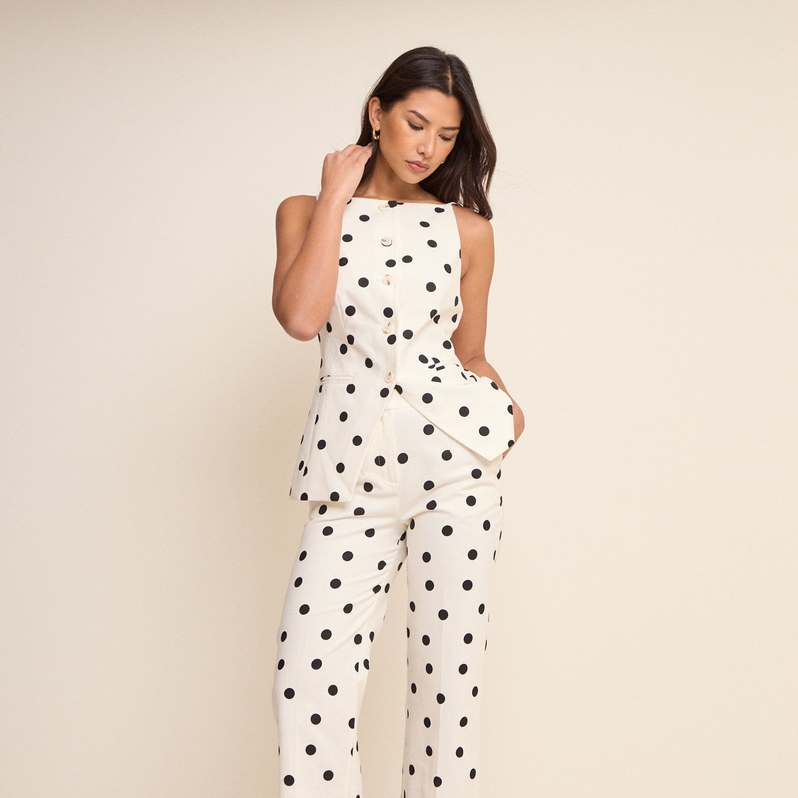 White Polka Dot Waistcoat