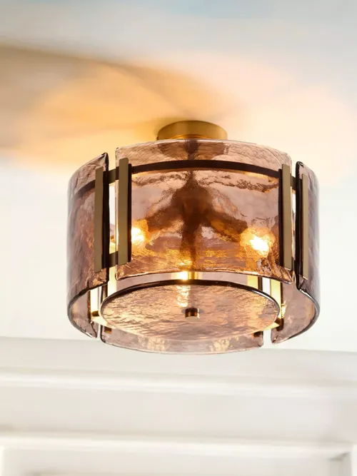 John Lewis Cadogan Textured Glass Semi Flush Ceiling Light