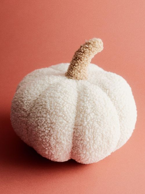 Pumpkin-Shaped Teddy Cushion