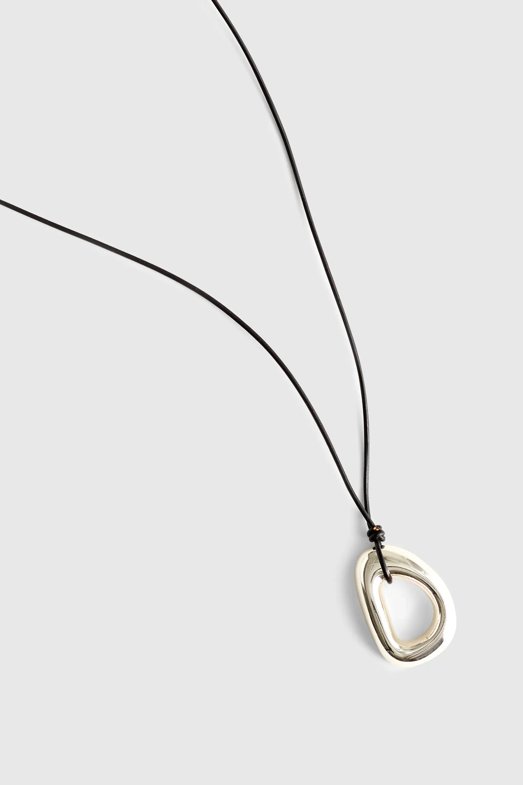 Sculptural Pendant Cord Necklace