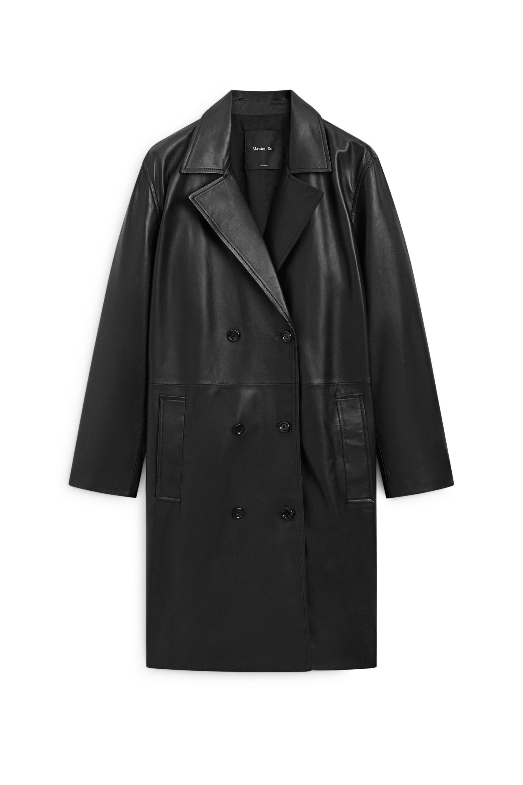 Long Nappa Leather Trench Coat
