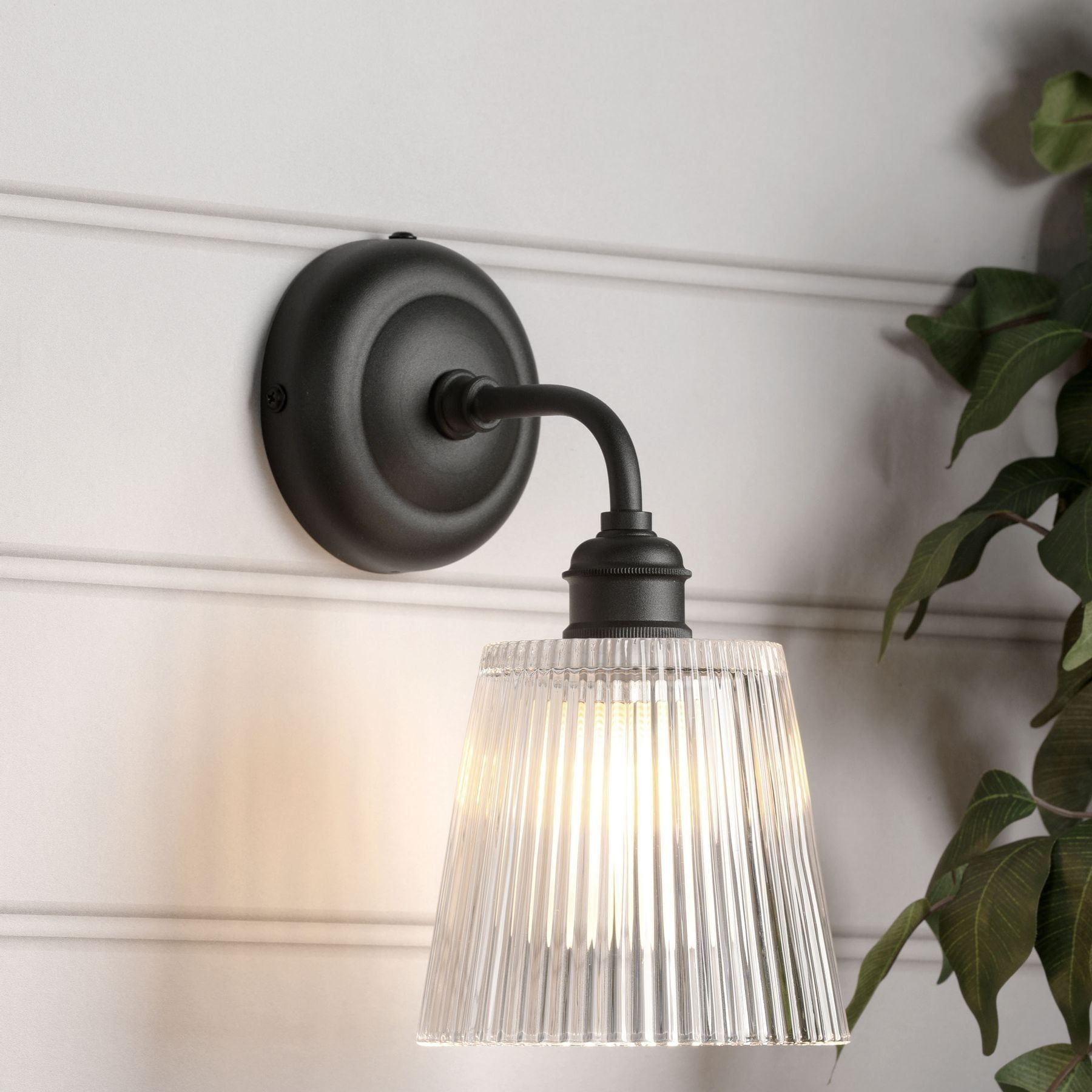 Laura Ashley Black Callaghan Outdoor Wall Light - Size One