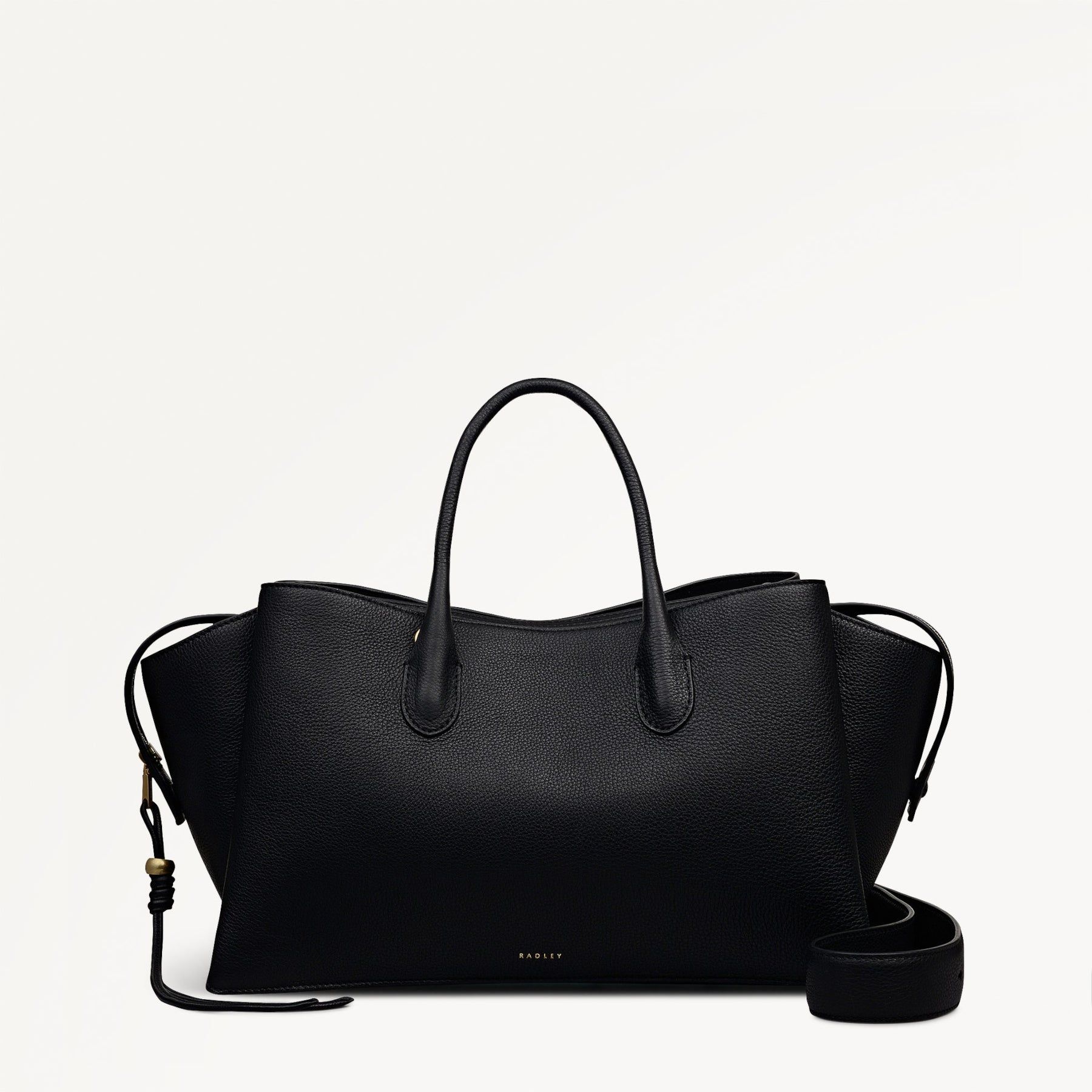 The Romilly Leather Large Ziptop Grab Bag in Black - 112269 - Black
