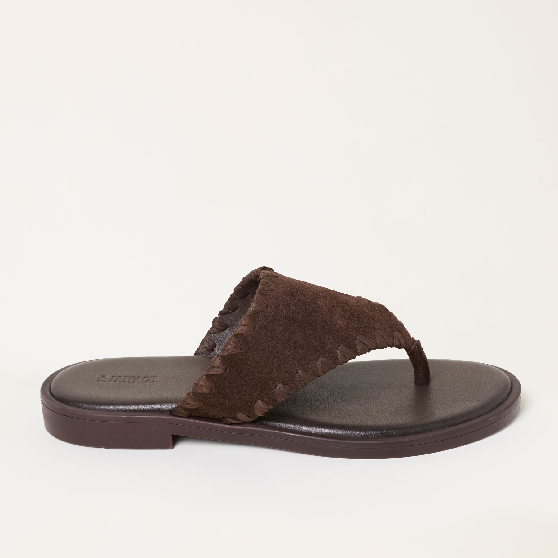 Maeve Chocolate Brown Suede Whipstitch Mule Sandal - Size 3 Eu 36