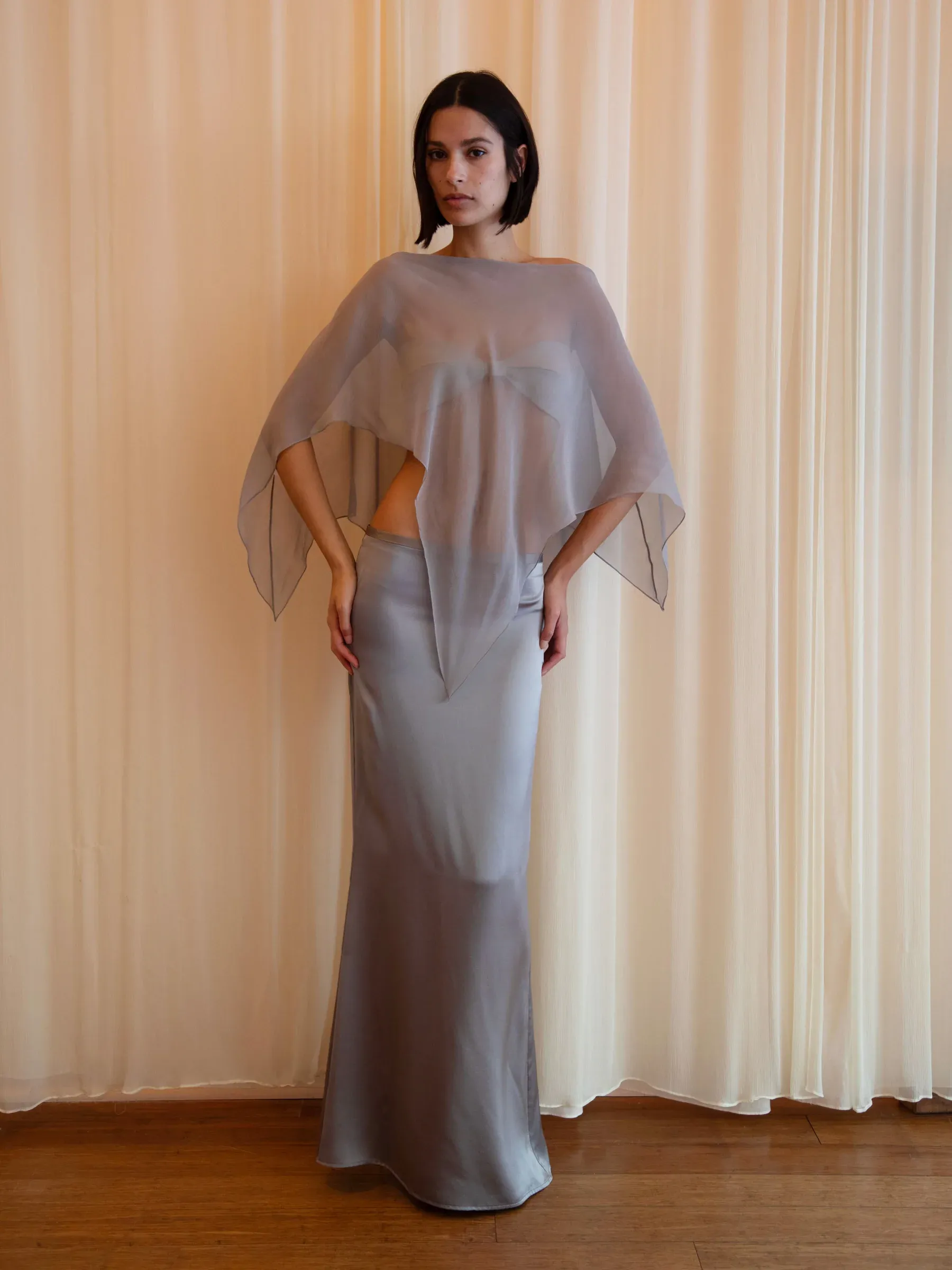 Buci NYC, Honeycrisp Poncho in Slate