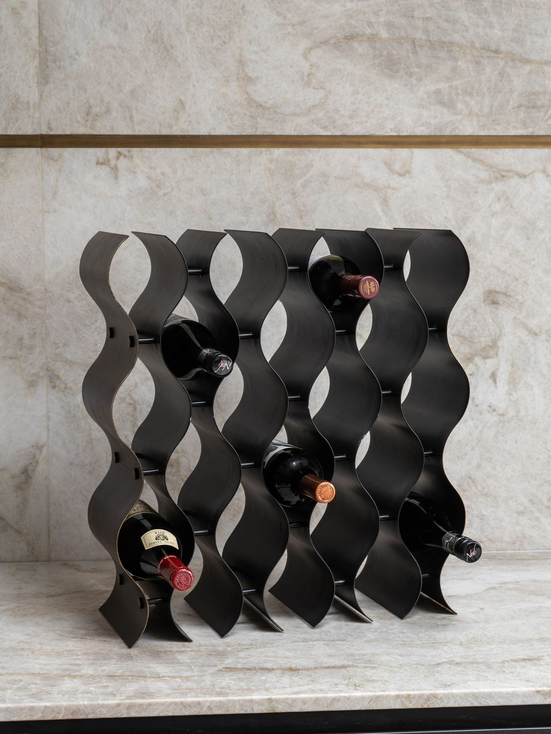 Libra Interiors Bronze Stamford Vintage Bronze 18 Bottle Wine Rack