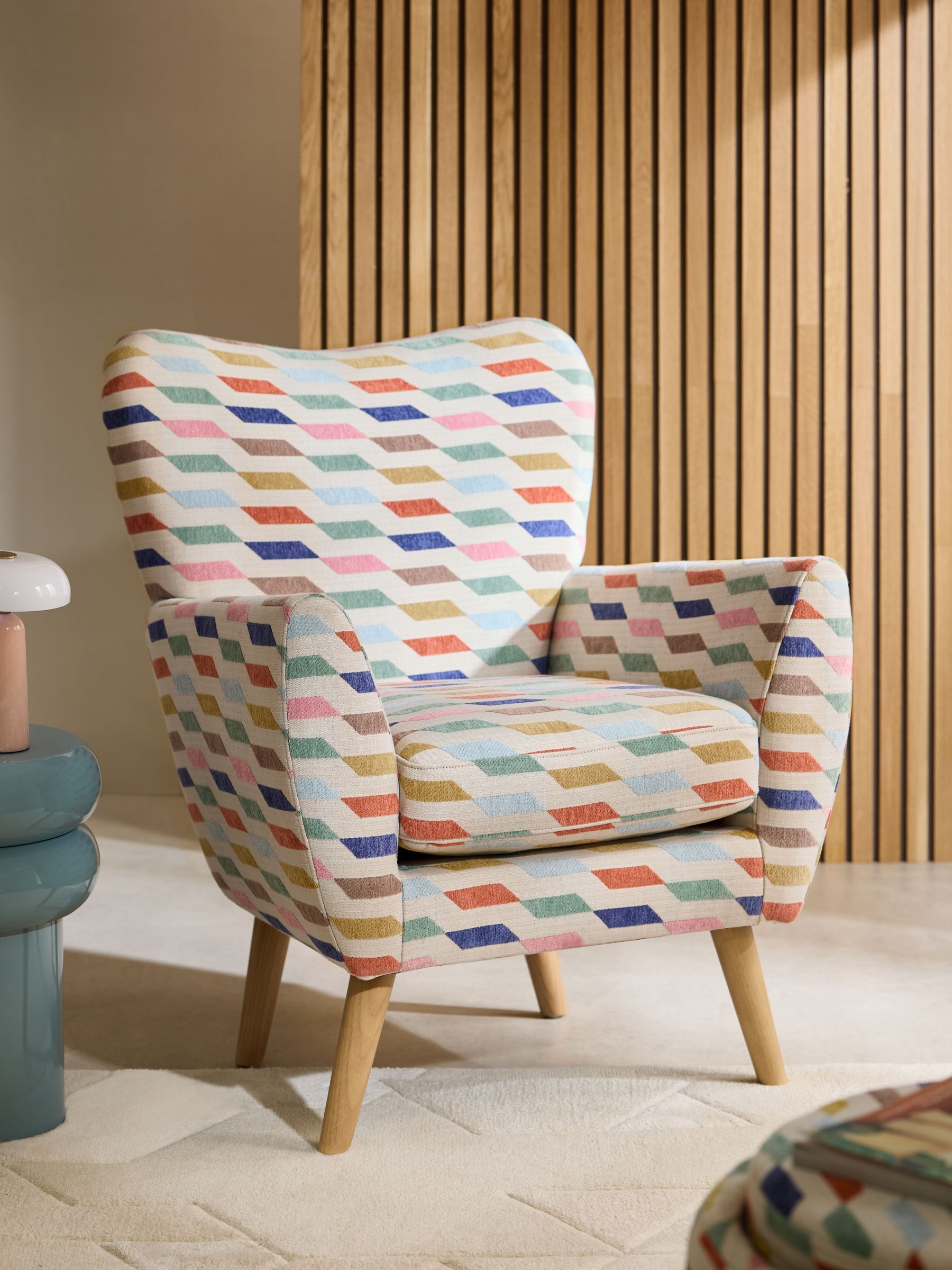 Drifted Geo Multi Wilson Highback Armchair - Size One