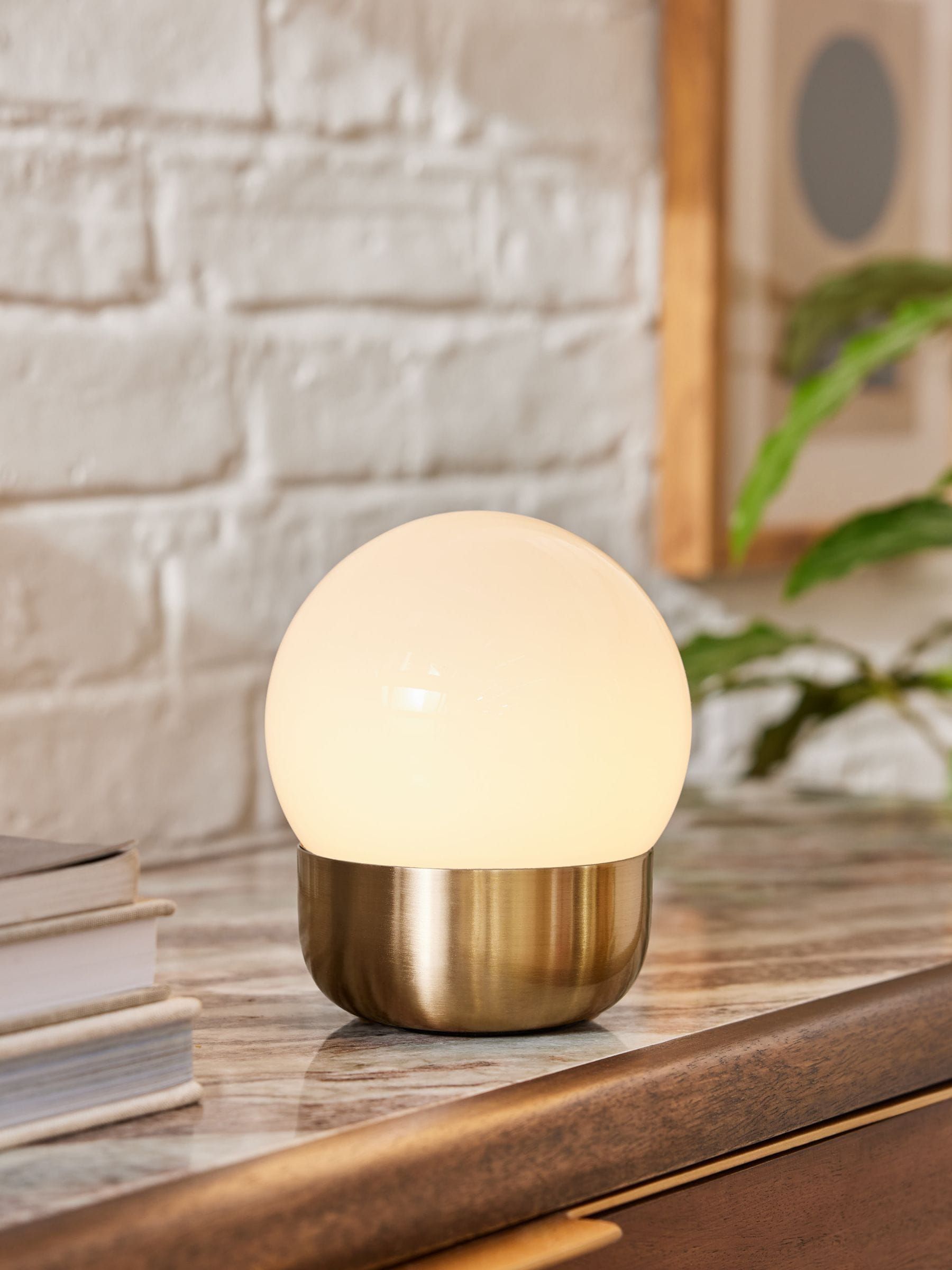 Brass Pod Rechargeable Touch Wireless Table Lamp - Size One