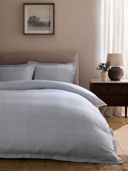Grey Stripe Textured Matelasse Duvet Cover and Pillowcase Set