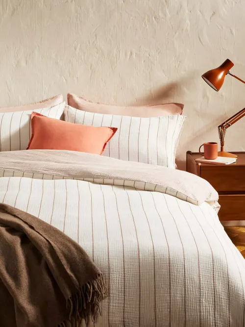 Hayle Pure Cotton Gauze Reversible Stripe Bedding