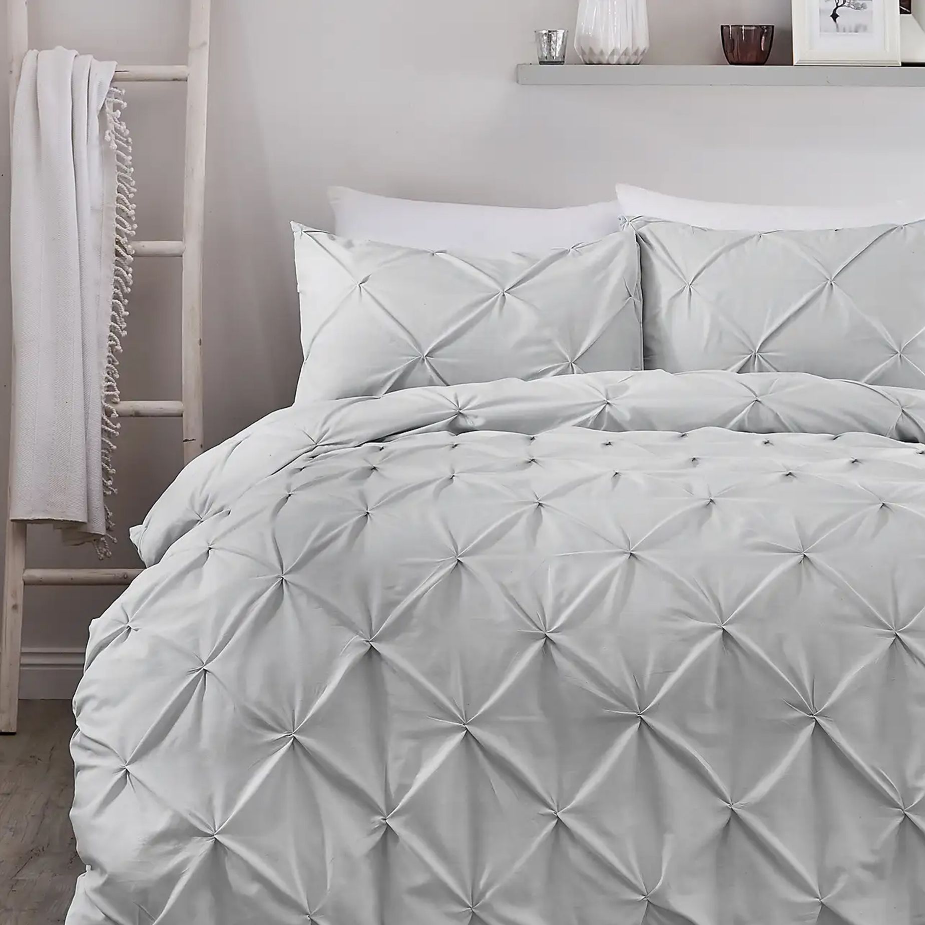 Dunelm Serene Lara Duvet Cover &amp;amp; Pillowcase Set White