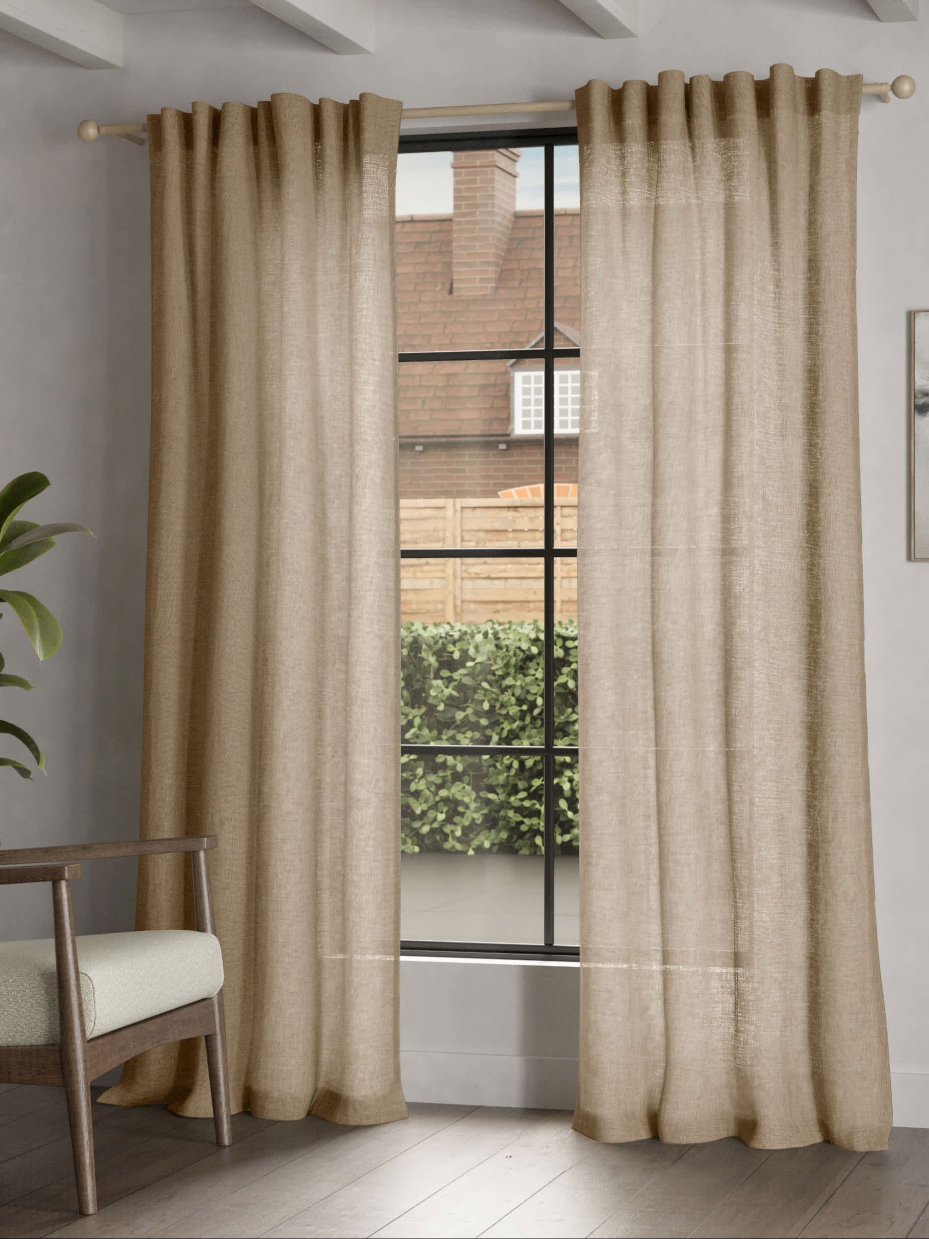 Cotton Linen Blend Sheer Multiway Curtains