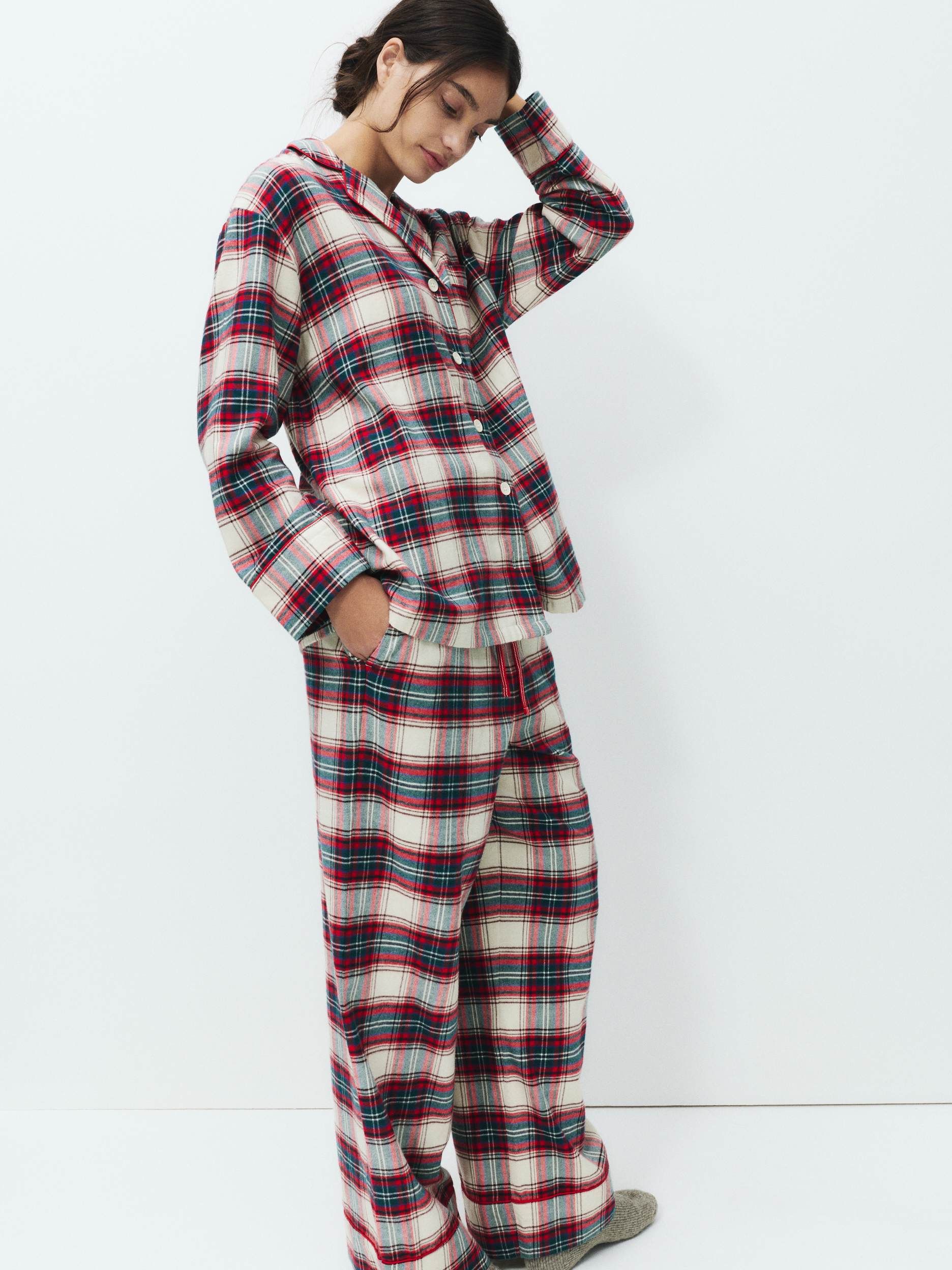 Pure Cotton Family Christmas Checked Pyjama Set