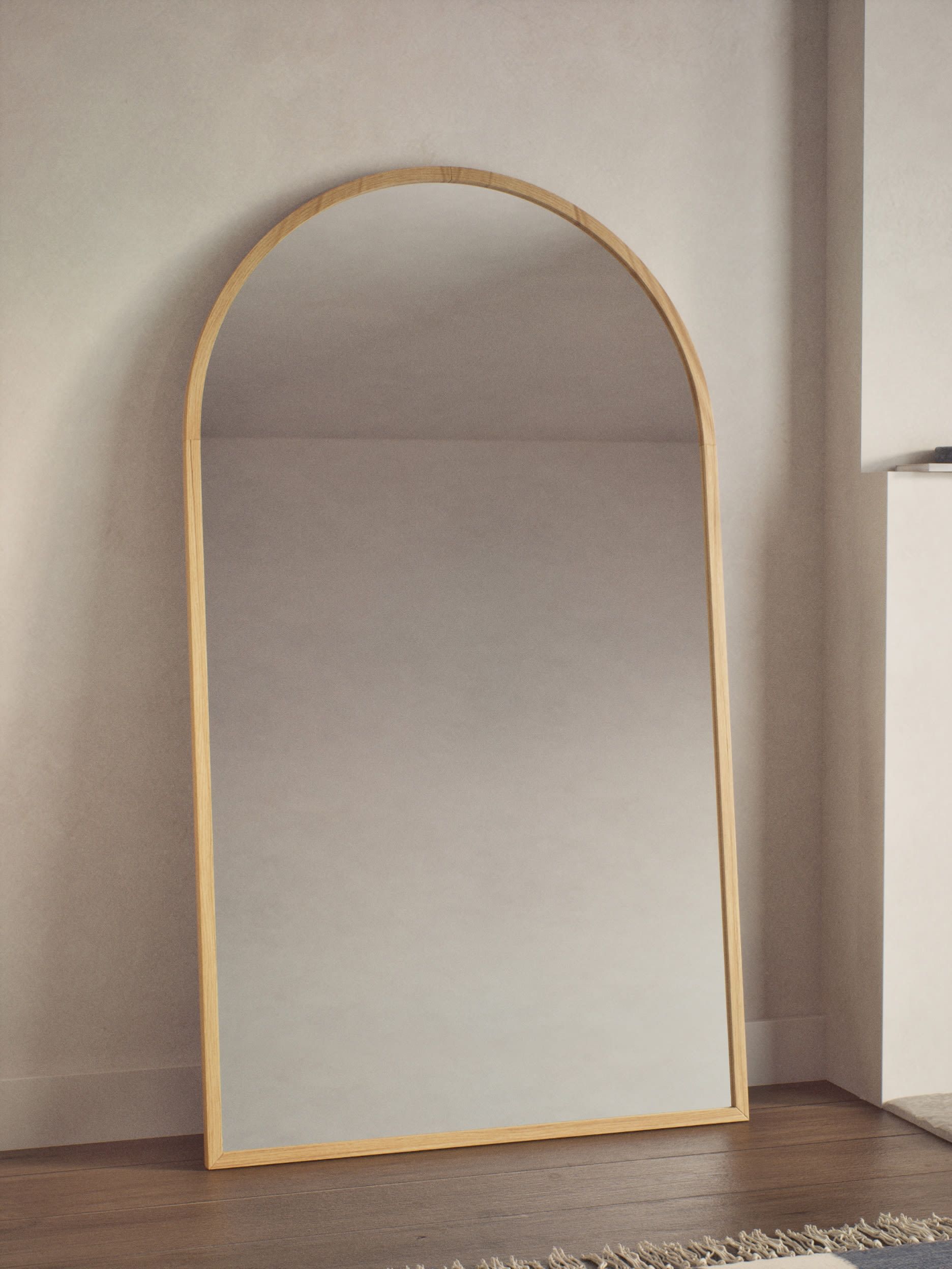 Wooden Arch Free Standing Mirror
