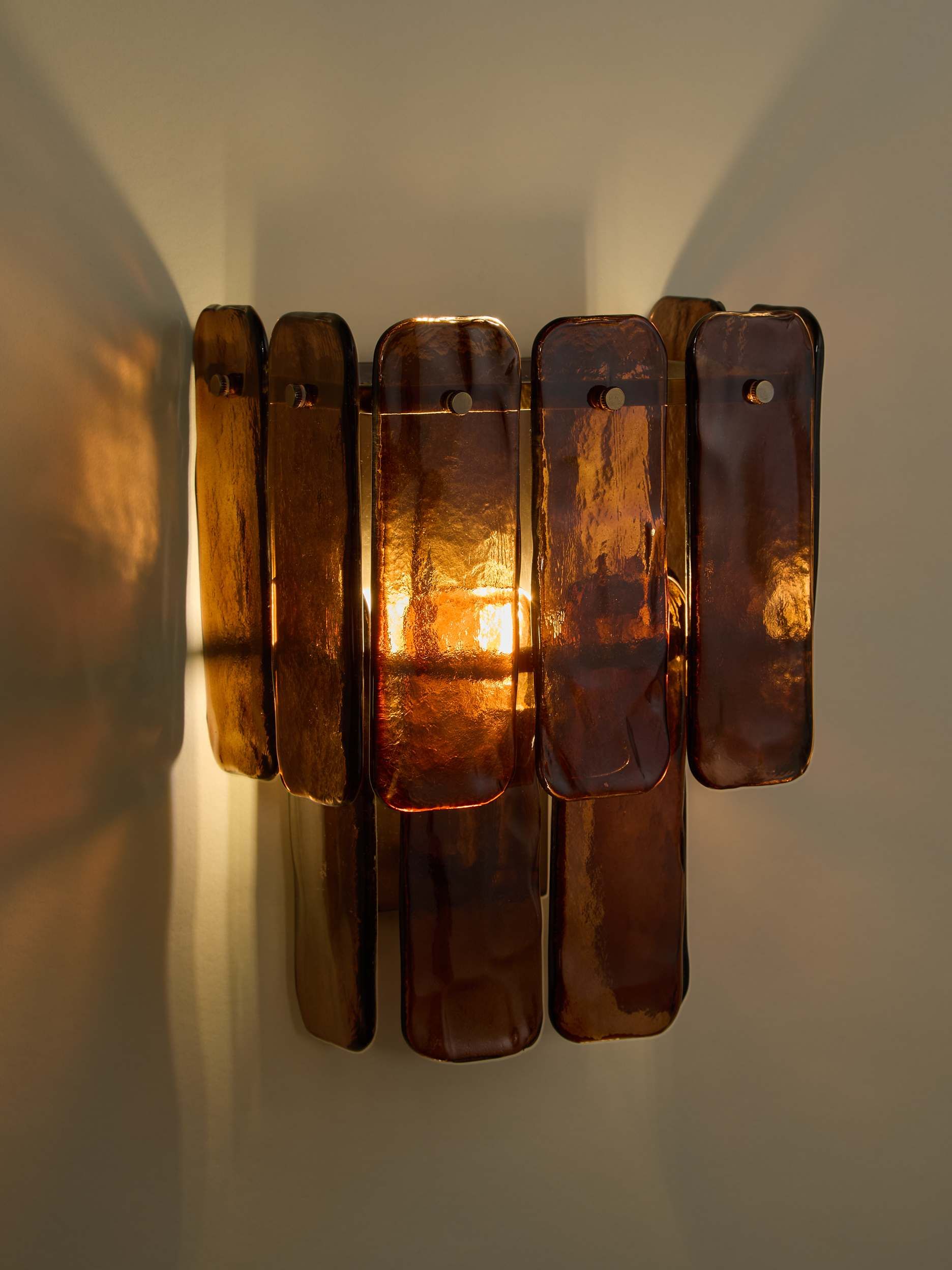 Glass 2 Tier Square Wall Light
