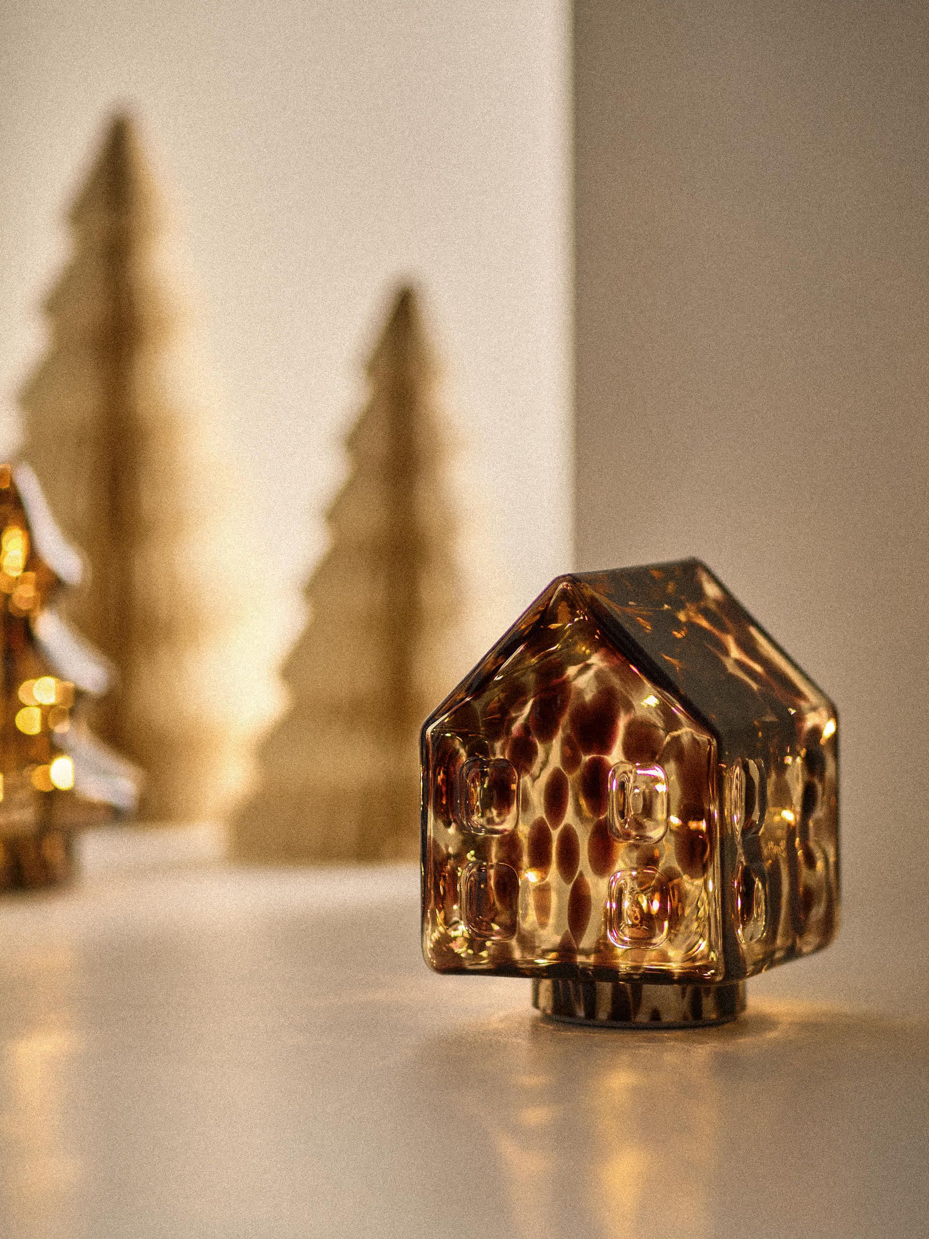 Confetti Glass Light Up House Decoration