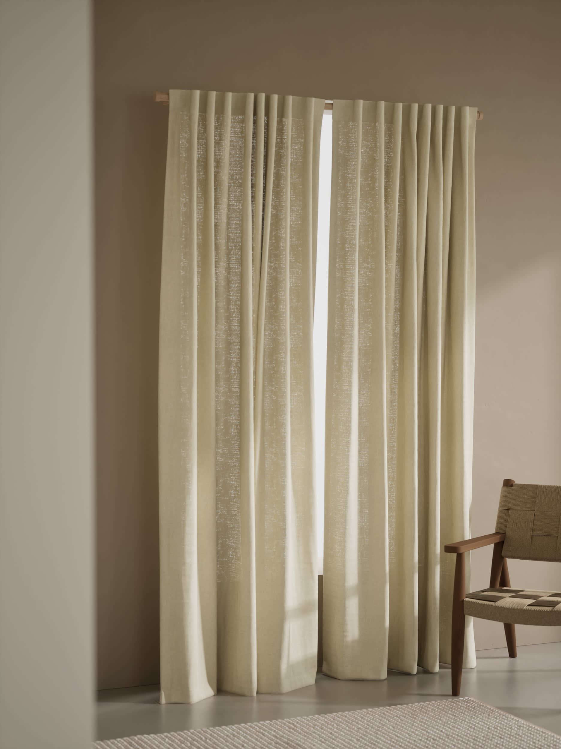 Cotton Linen Blend Sheer Multiway Curtains