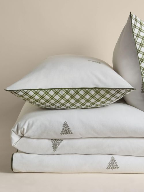 Pure Brushed Cotton Reversible Christmas Tree Bedding Set