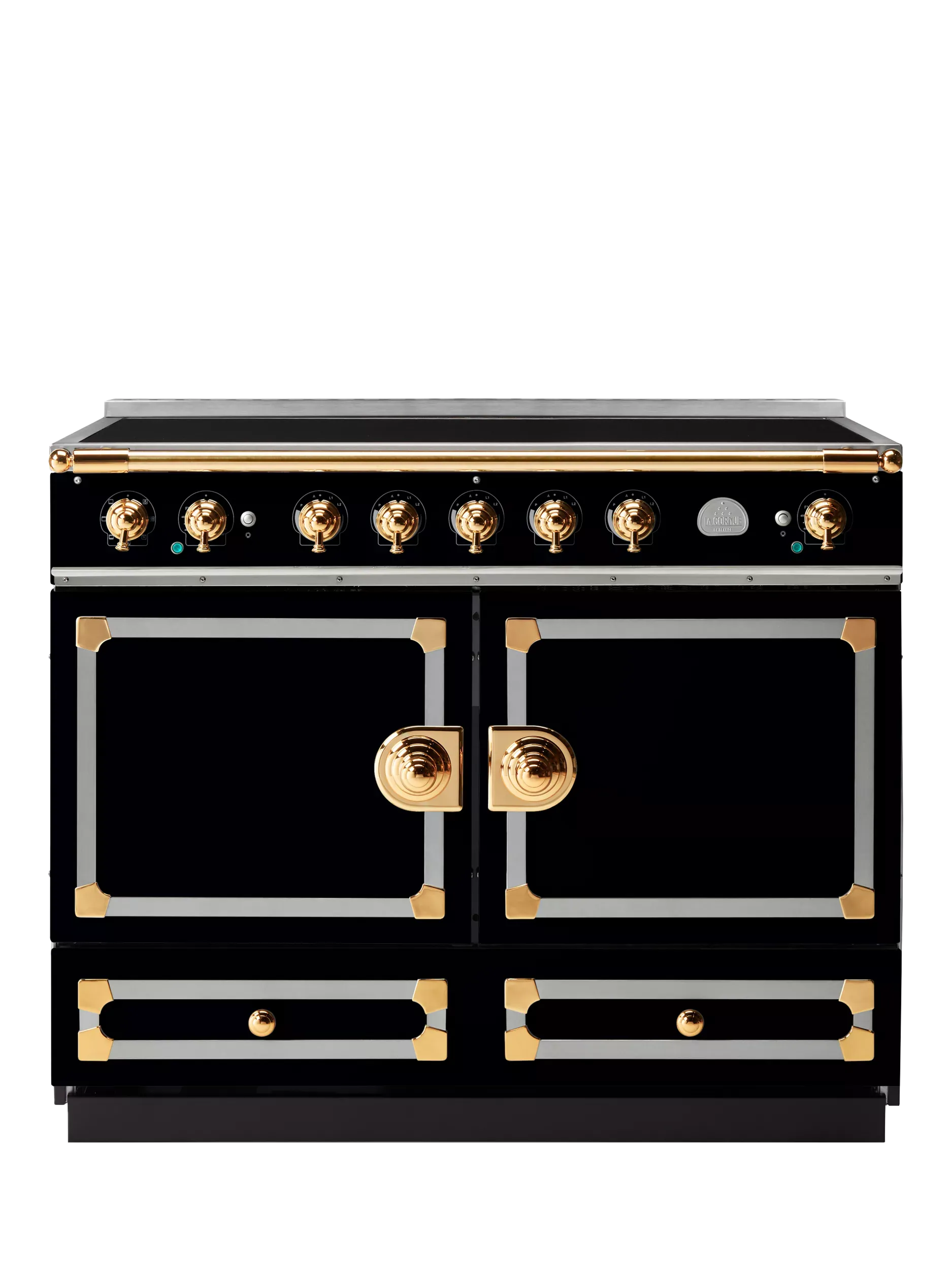 La Cornue Cornufe 110cm Electric Range Cooker With Induction Hob, Brilliant Black