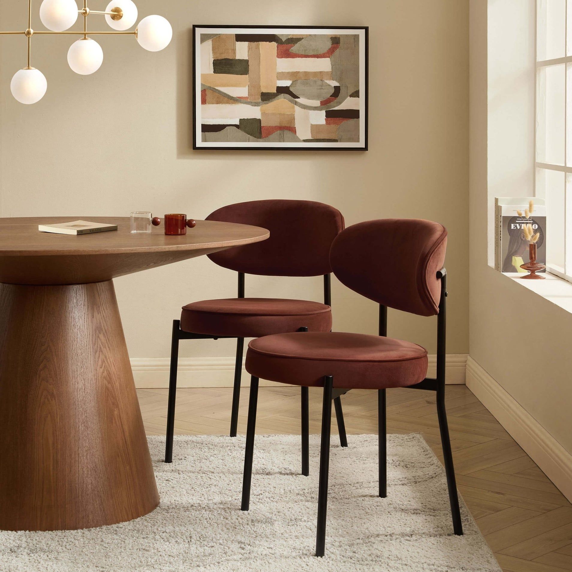 Mia Set of 2 Dining Chairs - Terracotta