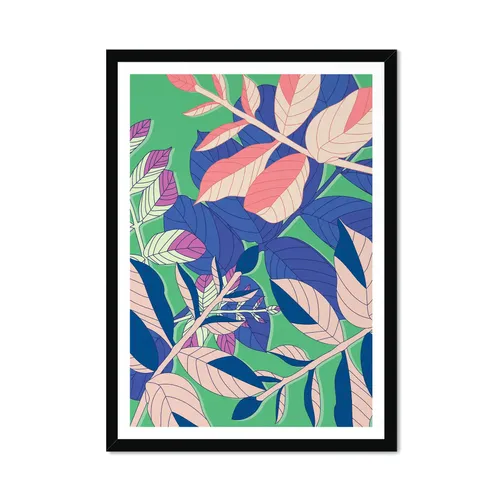 Leaf Green Blue Fine Art Print A4 