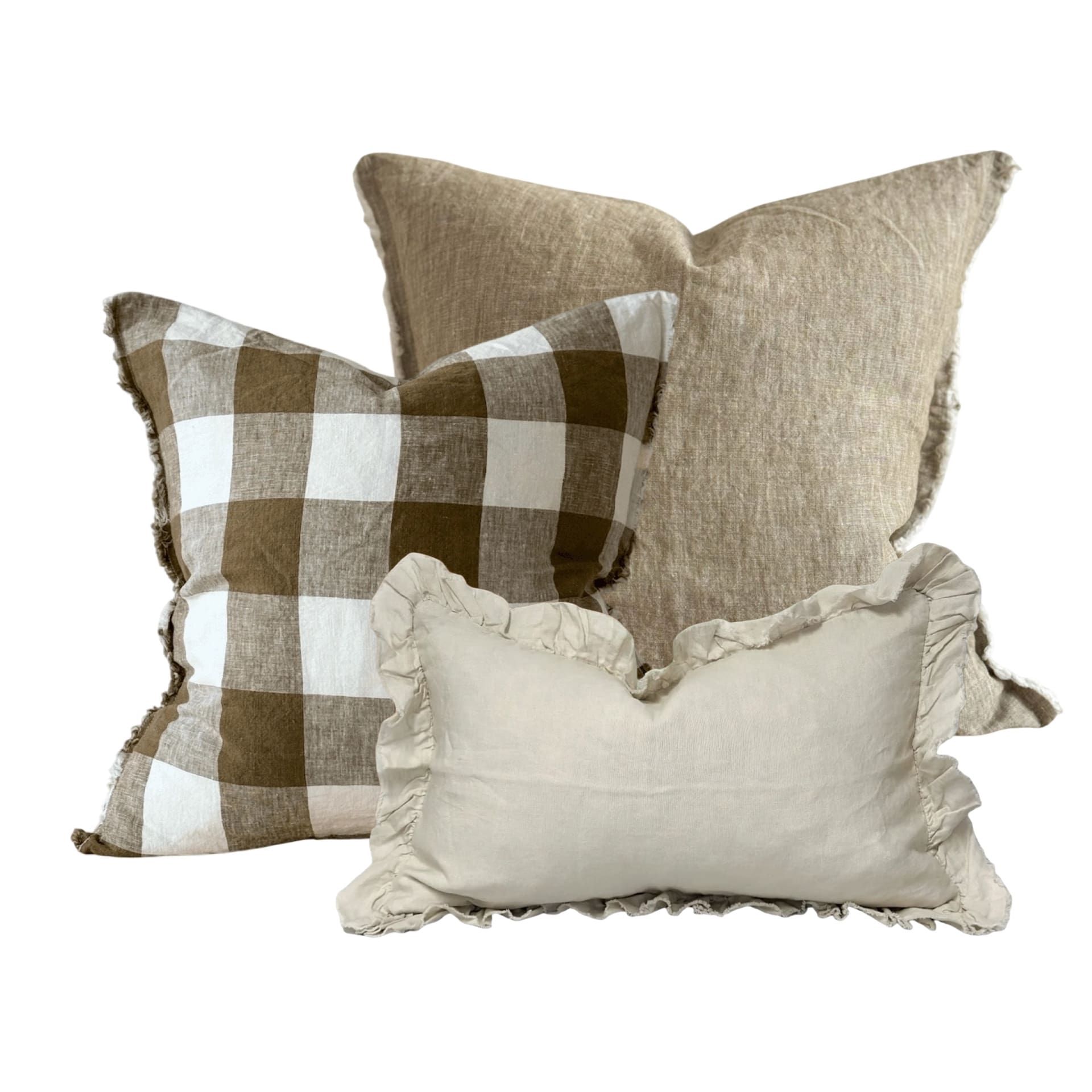 The Olive Gingham Cushion Combination &amp;bull; Ellenvale Interiors
