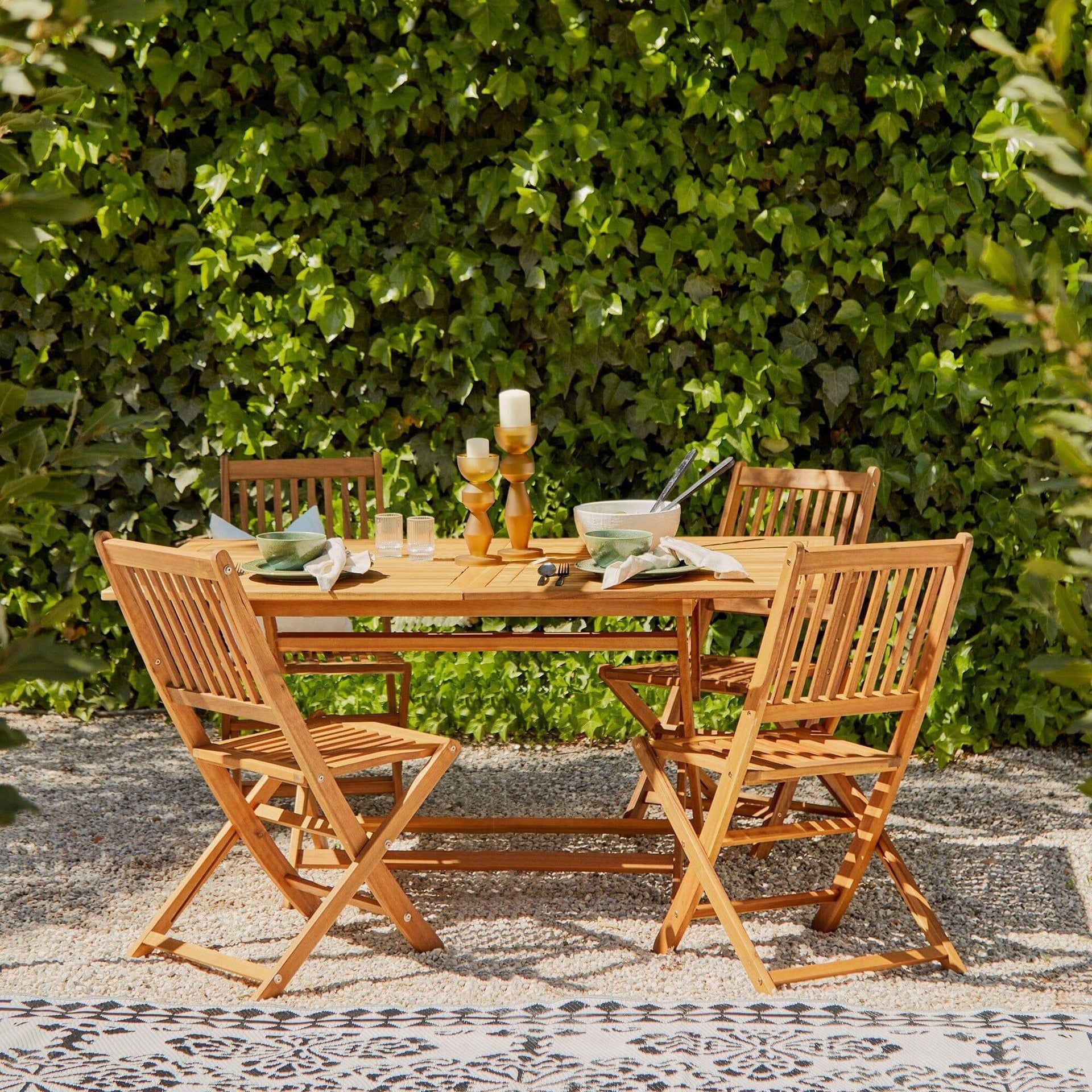 Ashby 4 Seater Wooden Rectangular Garden Dining Set - 120cm