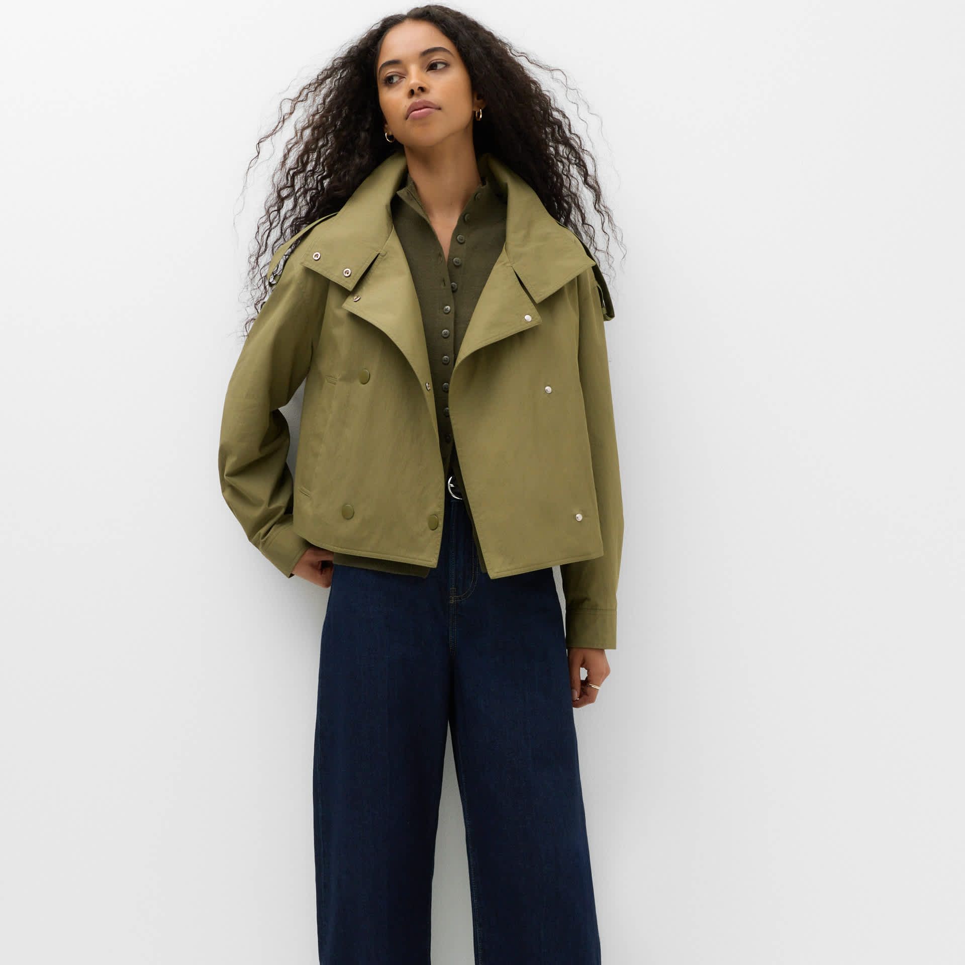 Cotton Rich Double Breasted Utility Jacket