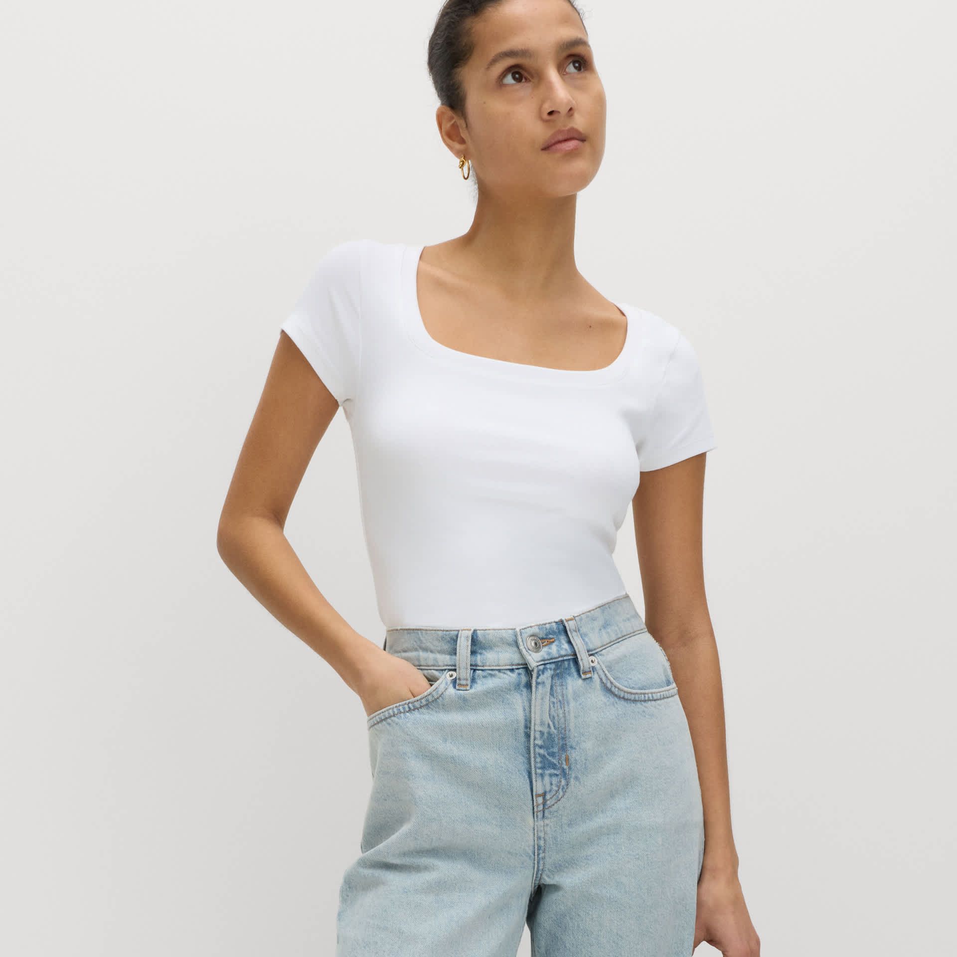 Cotton Rich Premium Square Neck Top