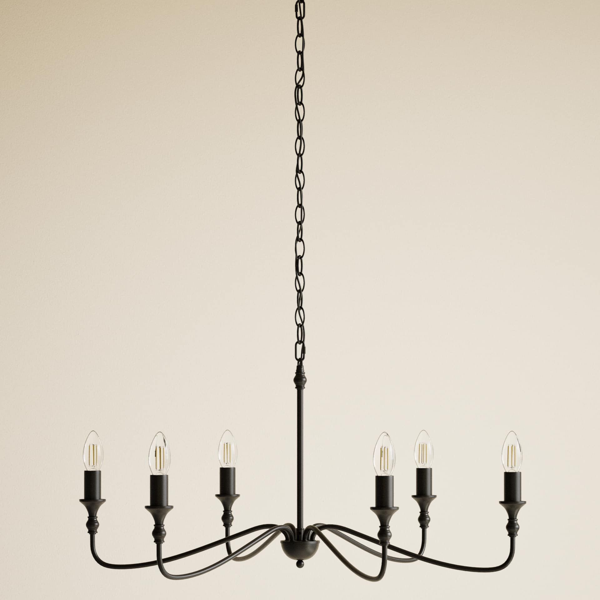 Metal 6 Arm Chandelier