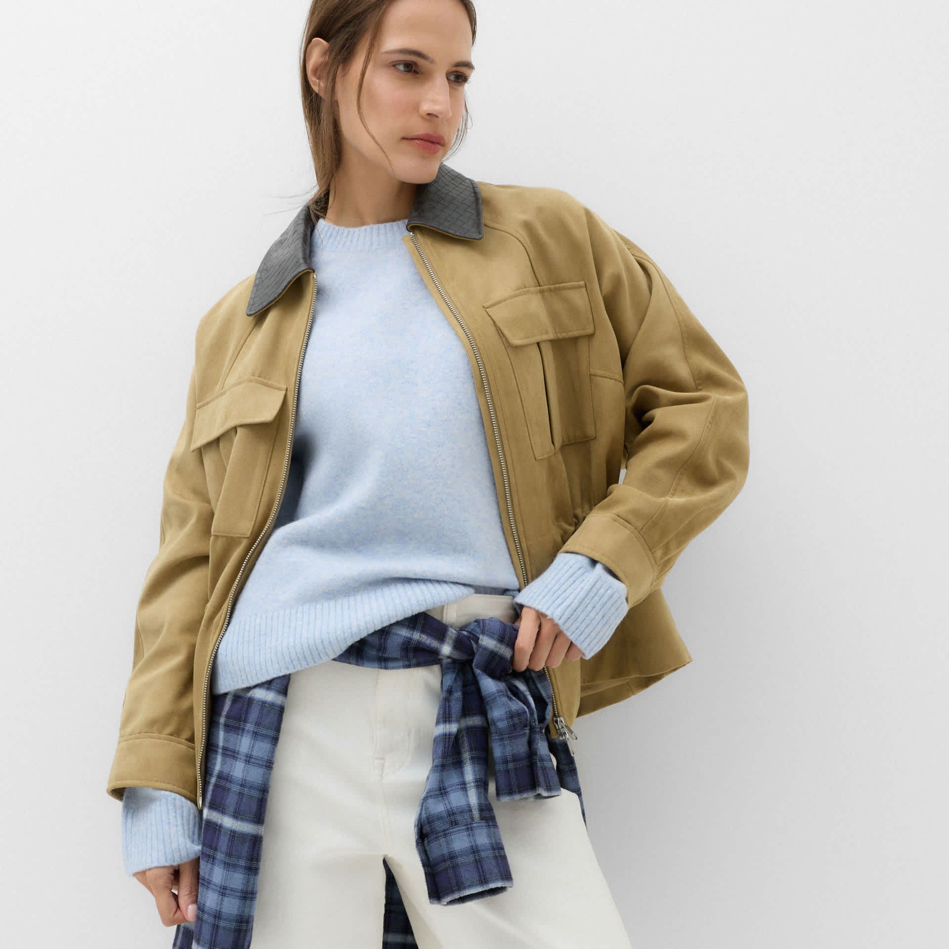 Crew Neck Relaxed Jumper With Wool