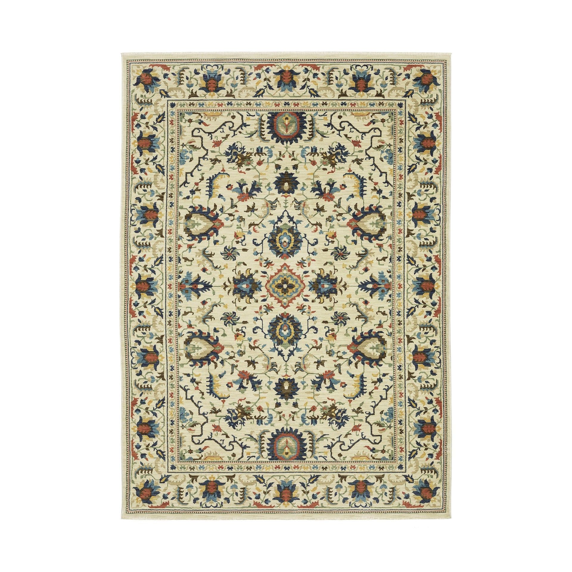 Indoor/outdoor Clover Hill Border Polypropylene Rug, 5'3&amp;quot; X 7'6&amp;quot; - Ivory