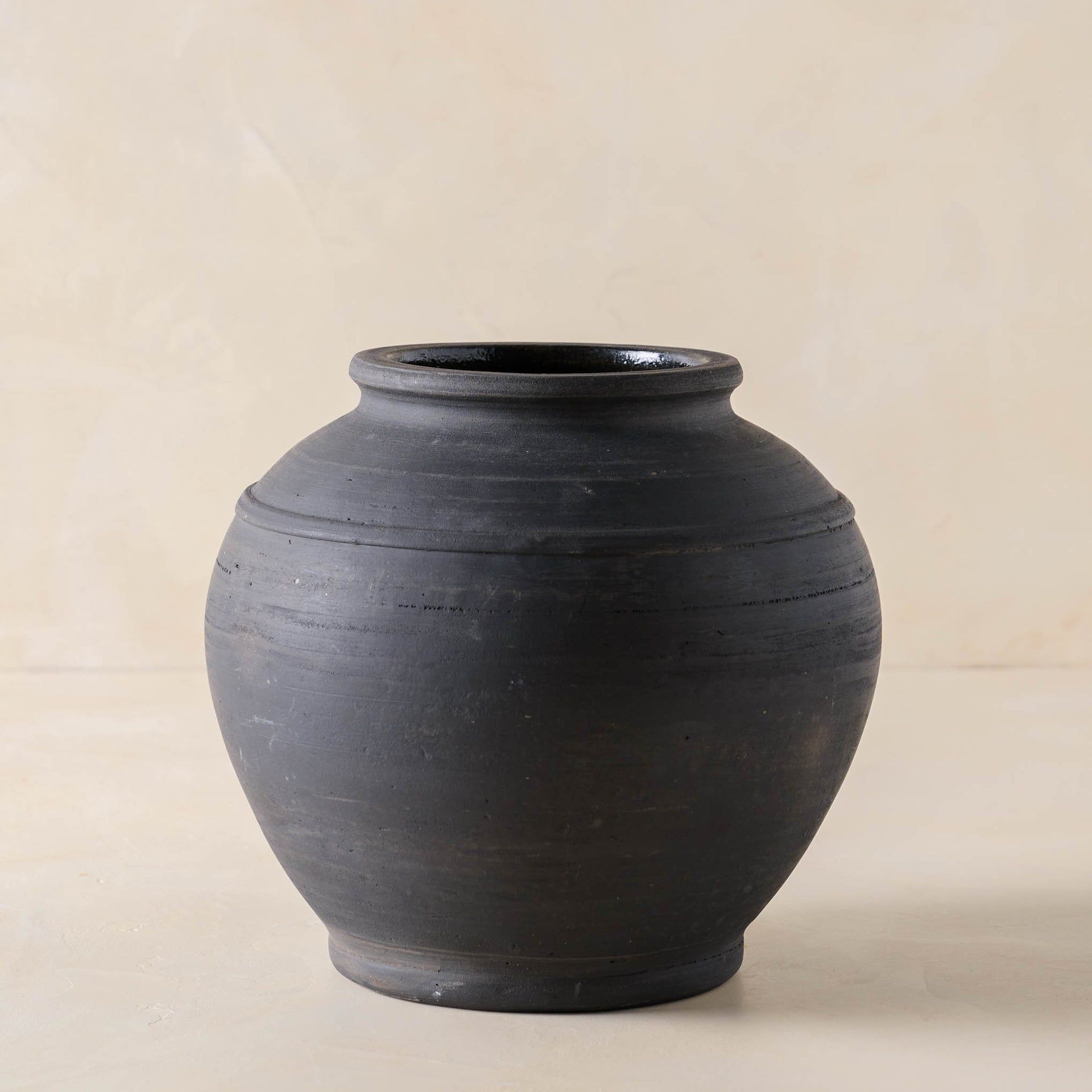 Rustic Black Hand-Made Vase