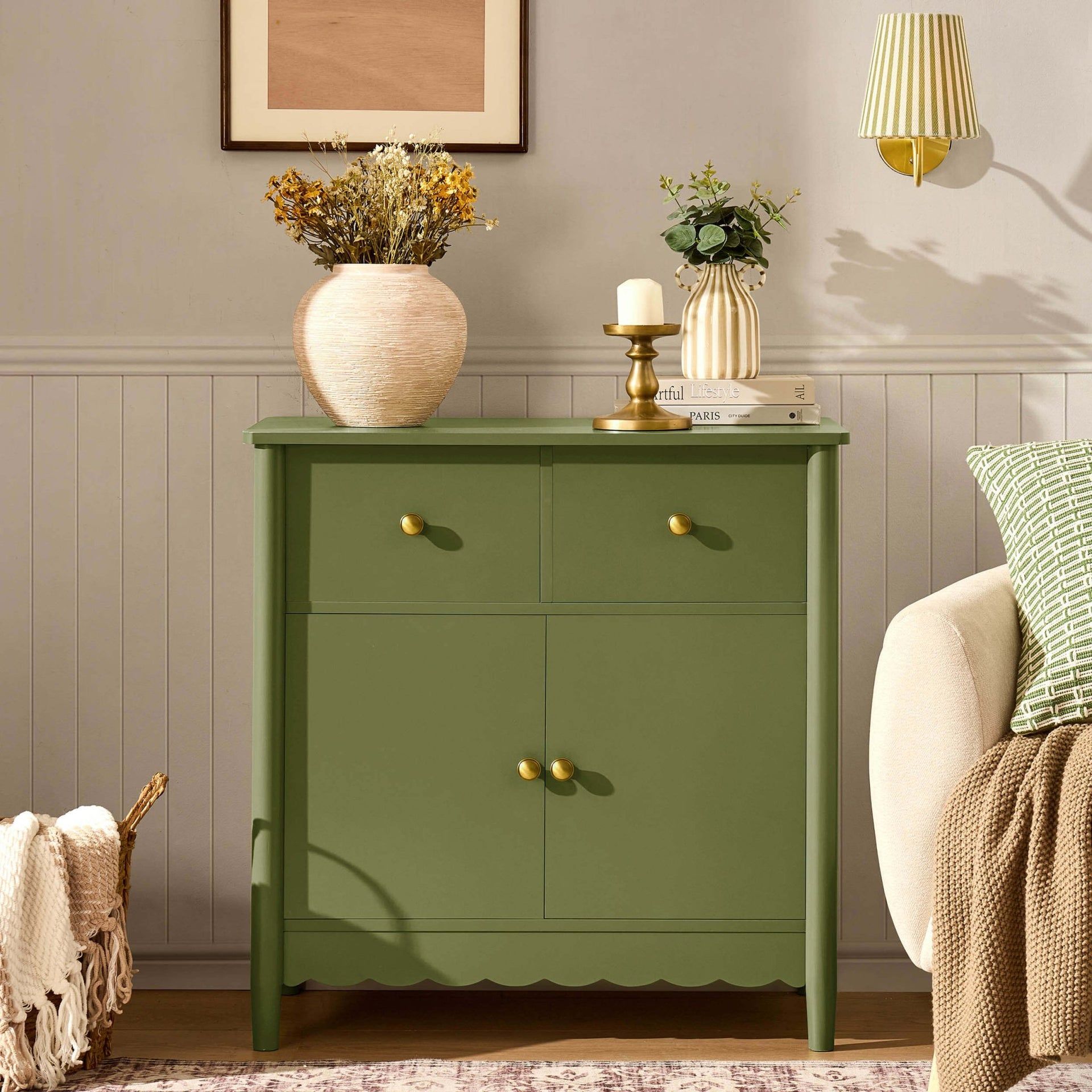 Betty 2 Door Sideboard With Drawers - Olive