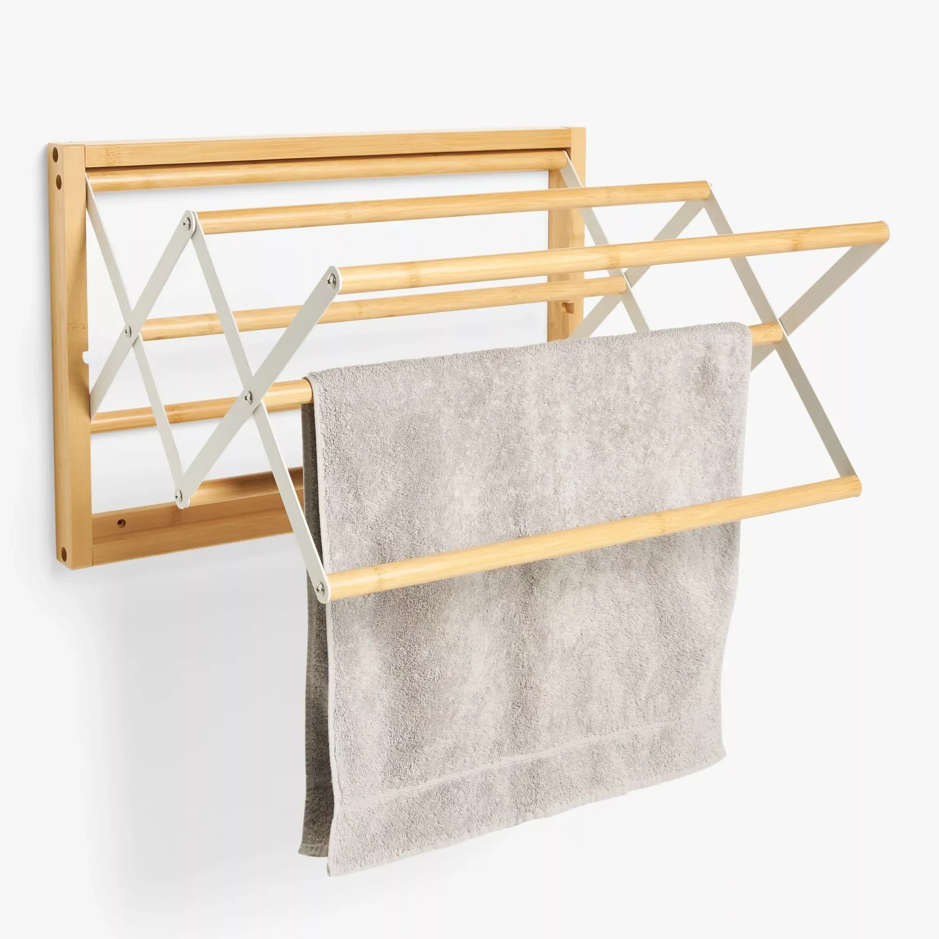 John Lewis Wall-Fixed Bamboo Airer
