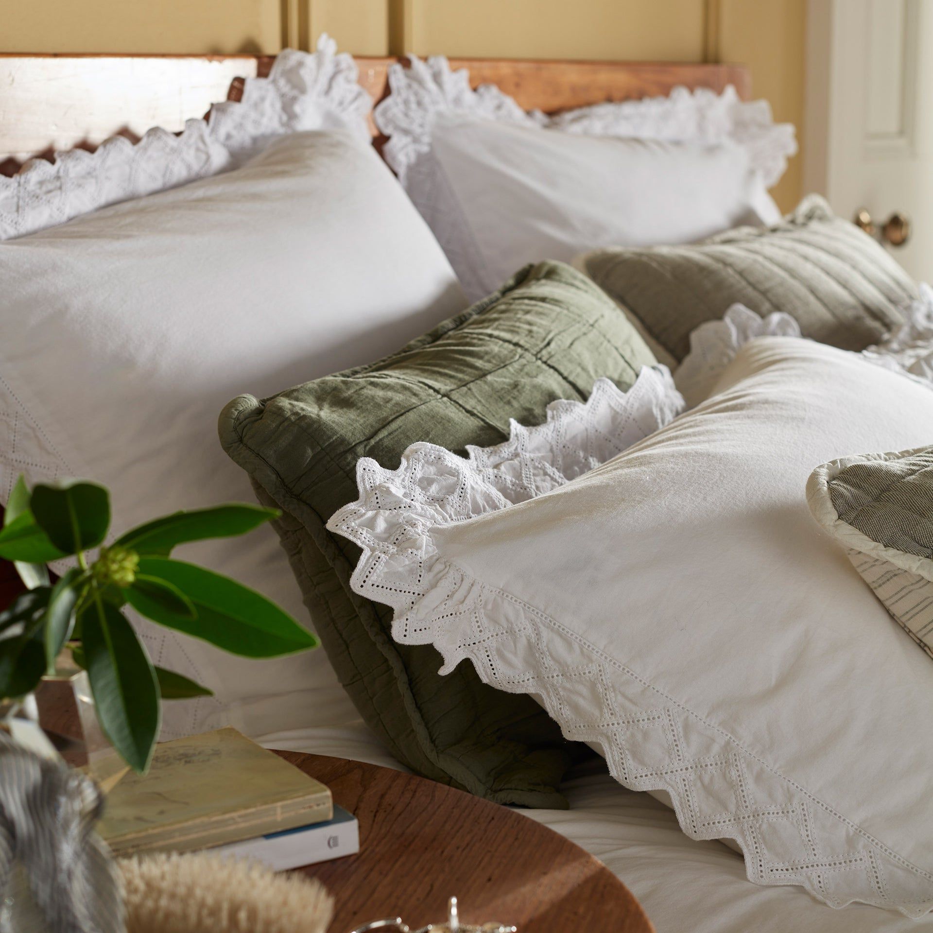White Valerie 100% Cotton Pillowcase - Standard
