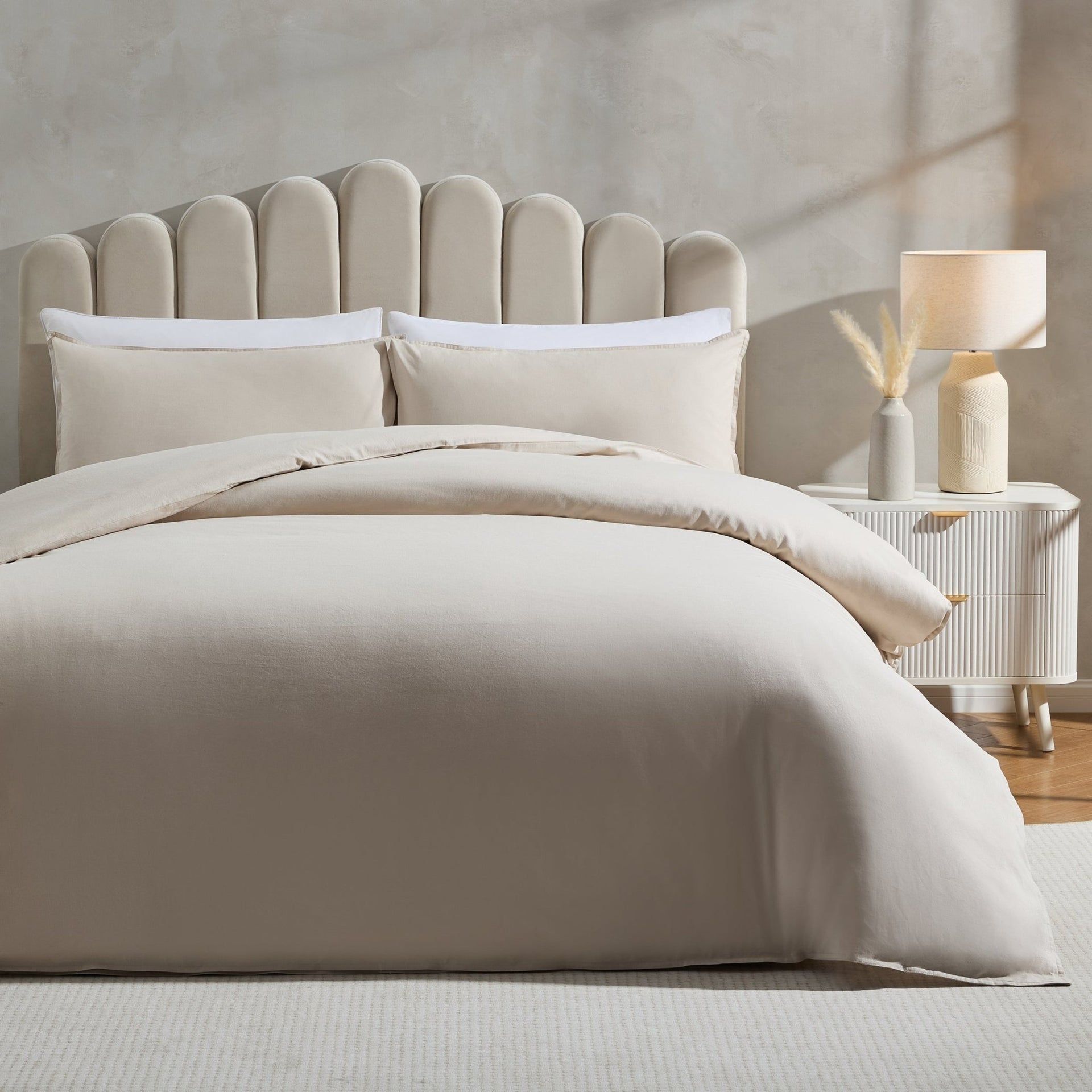 Linen Cotton Blend Duvet Cover - Desert Sand