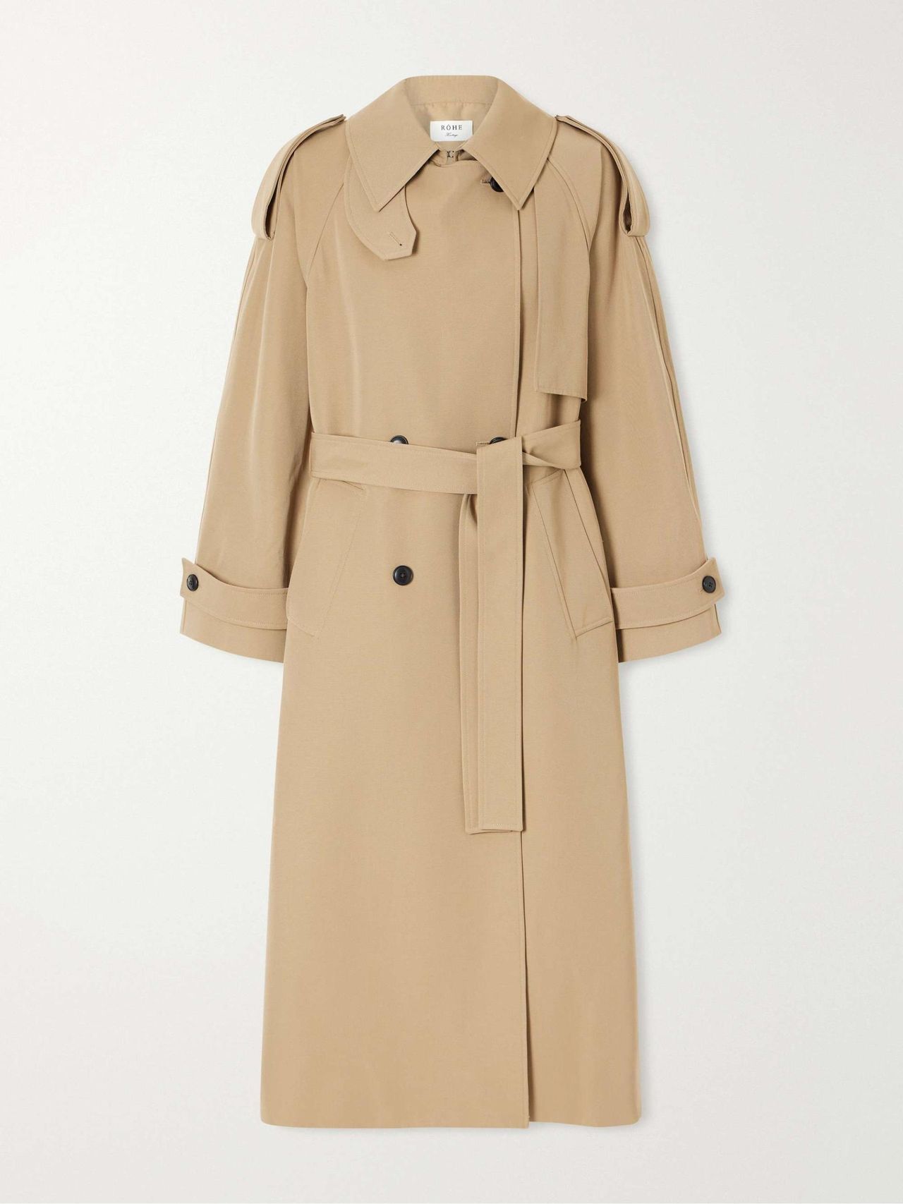 Classic Double-Breasted Gabardine Trench Coat