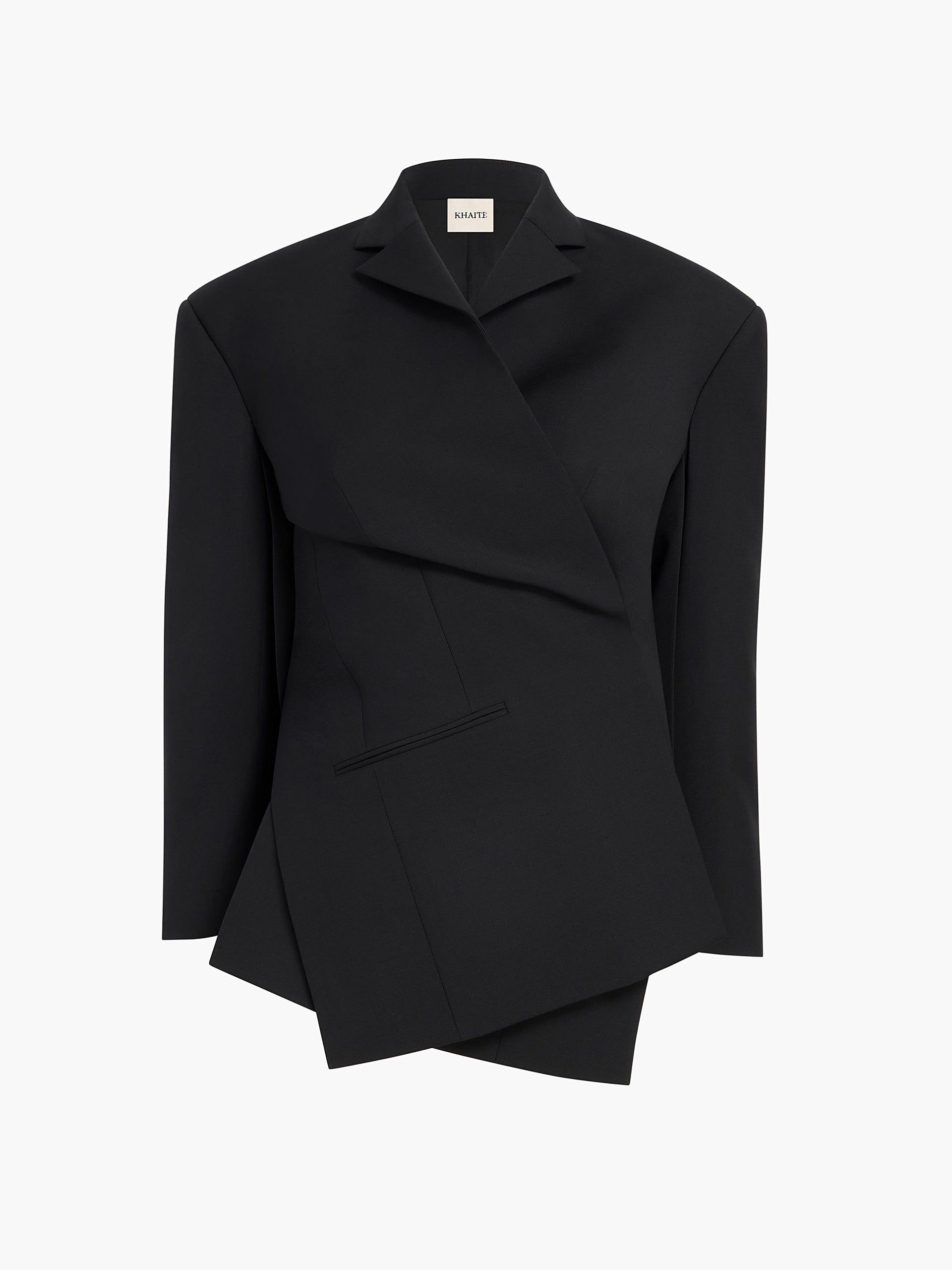 Palto Jacket in Black - 0 / Black / 74%wool,26%silk