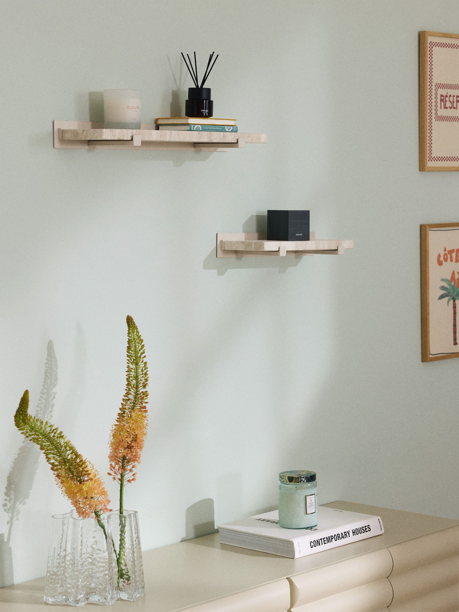 Marble Small Wall Shelf Ally, W 40 Cm